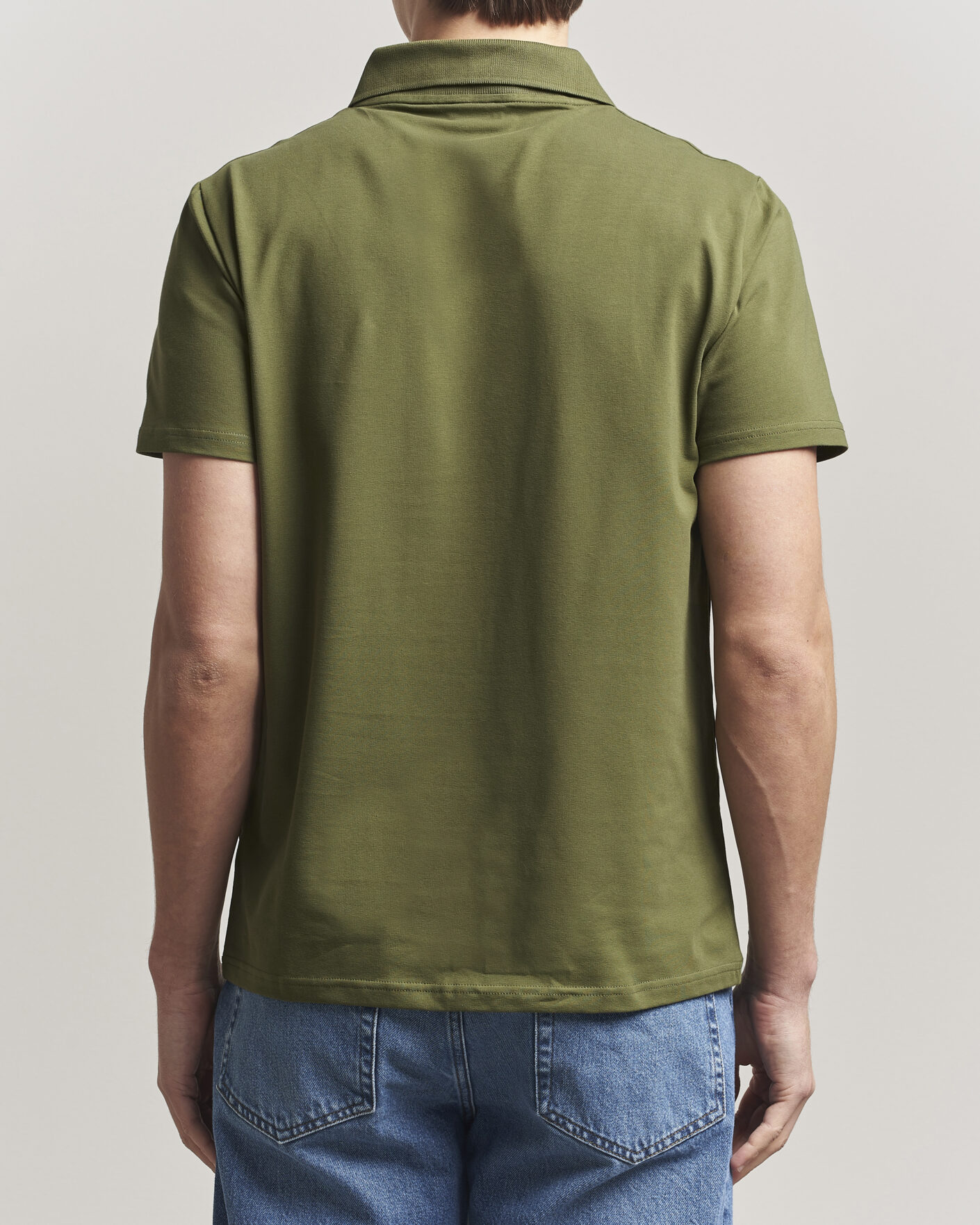 Uomini | Polo | Filippa K | Soft Lycra Polo T-Shirt Laurel Green