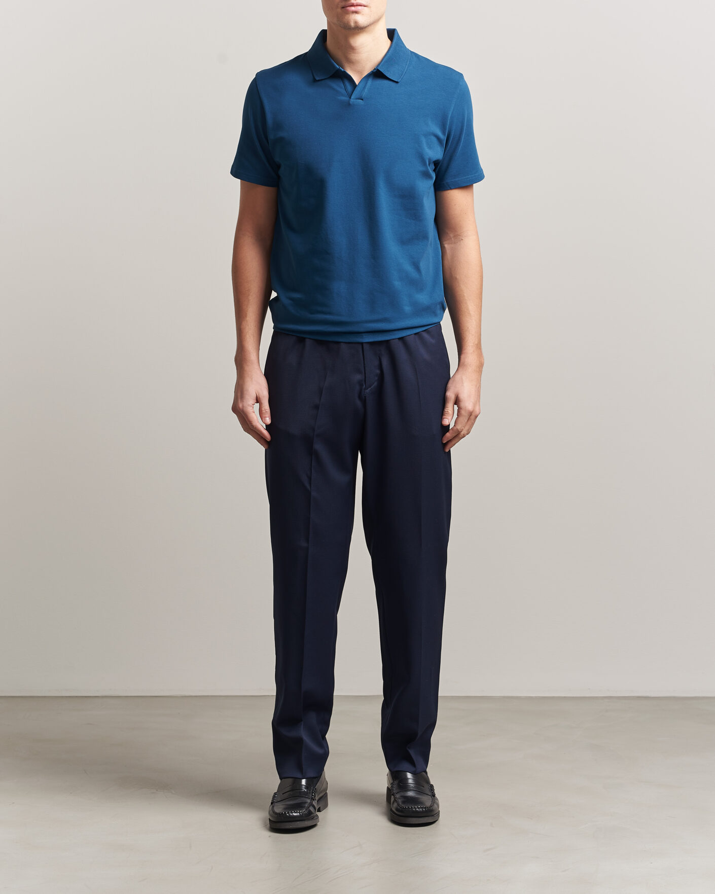Uomini | Polo | Filippa K | Soft Lycra Polo T-Shirt Night Teal