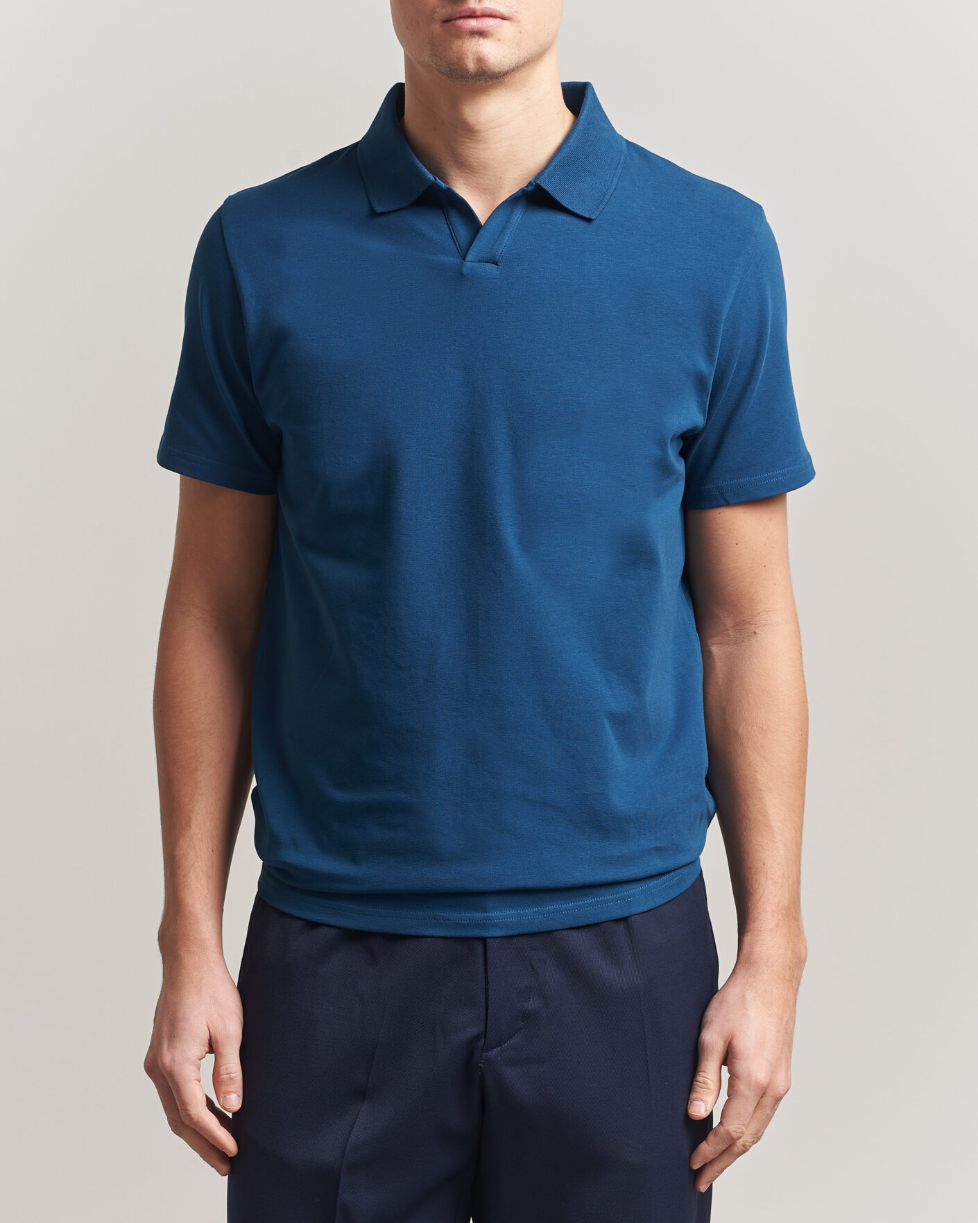 Uomini | Polo | Filippa K | Soft Lycra Polo T-Shirt Night Teal