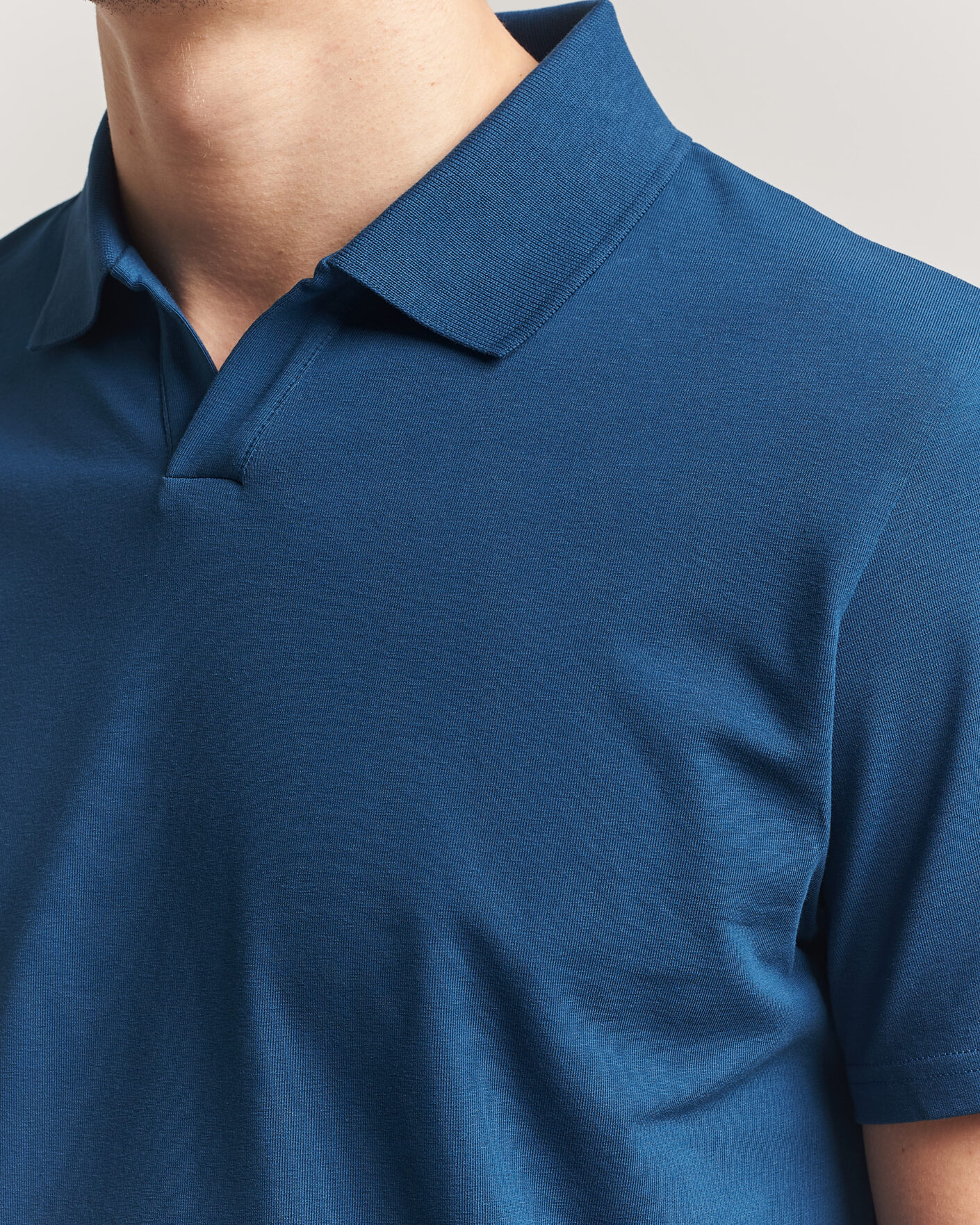 Uomini | Polo | Filippa K | Soft Lycra Polo T-Shirt Night Teal