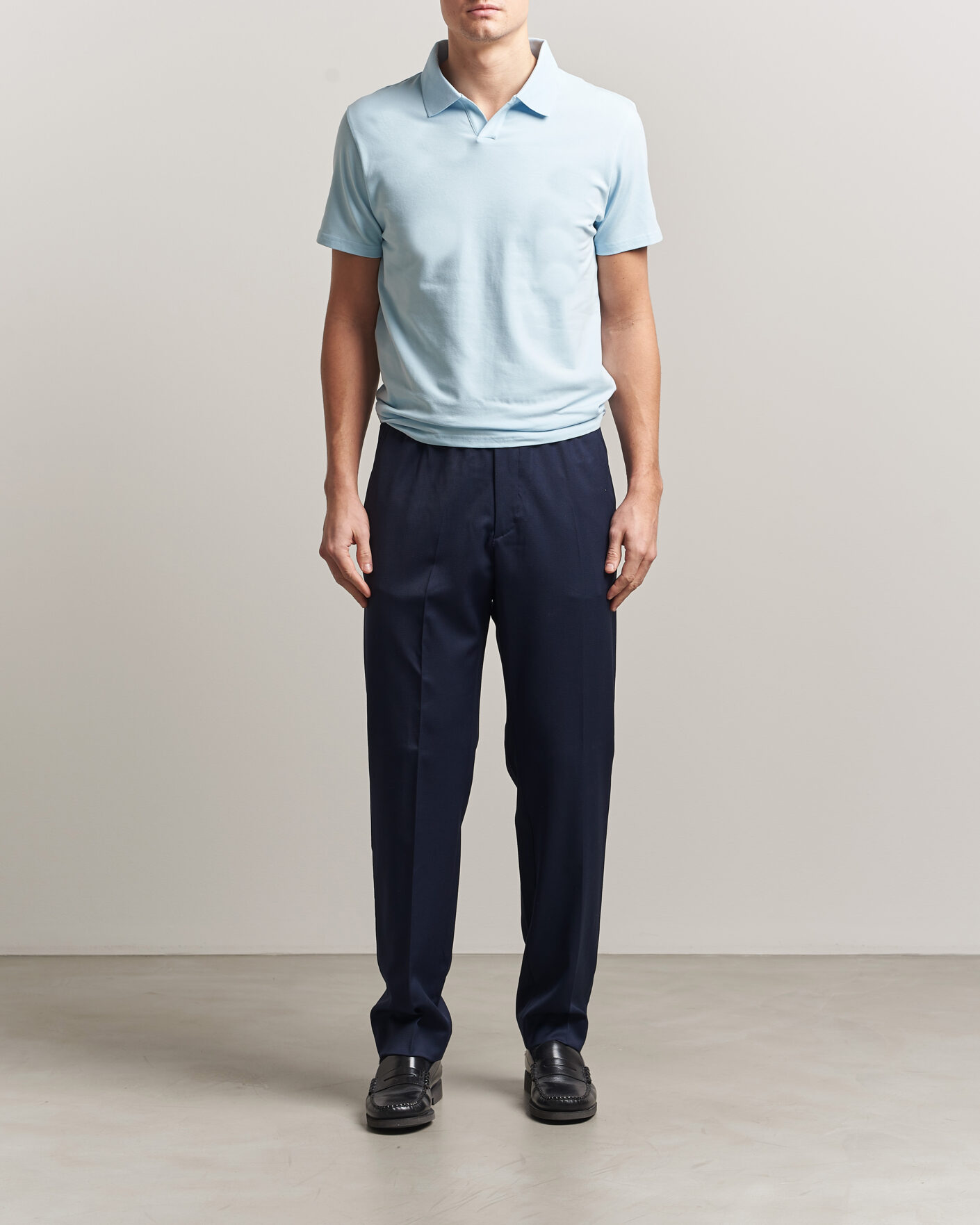 Uomini | Polo | Filippa K | Soft Lycra Polo T-Shirt Frost Blue