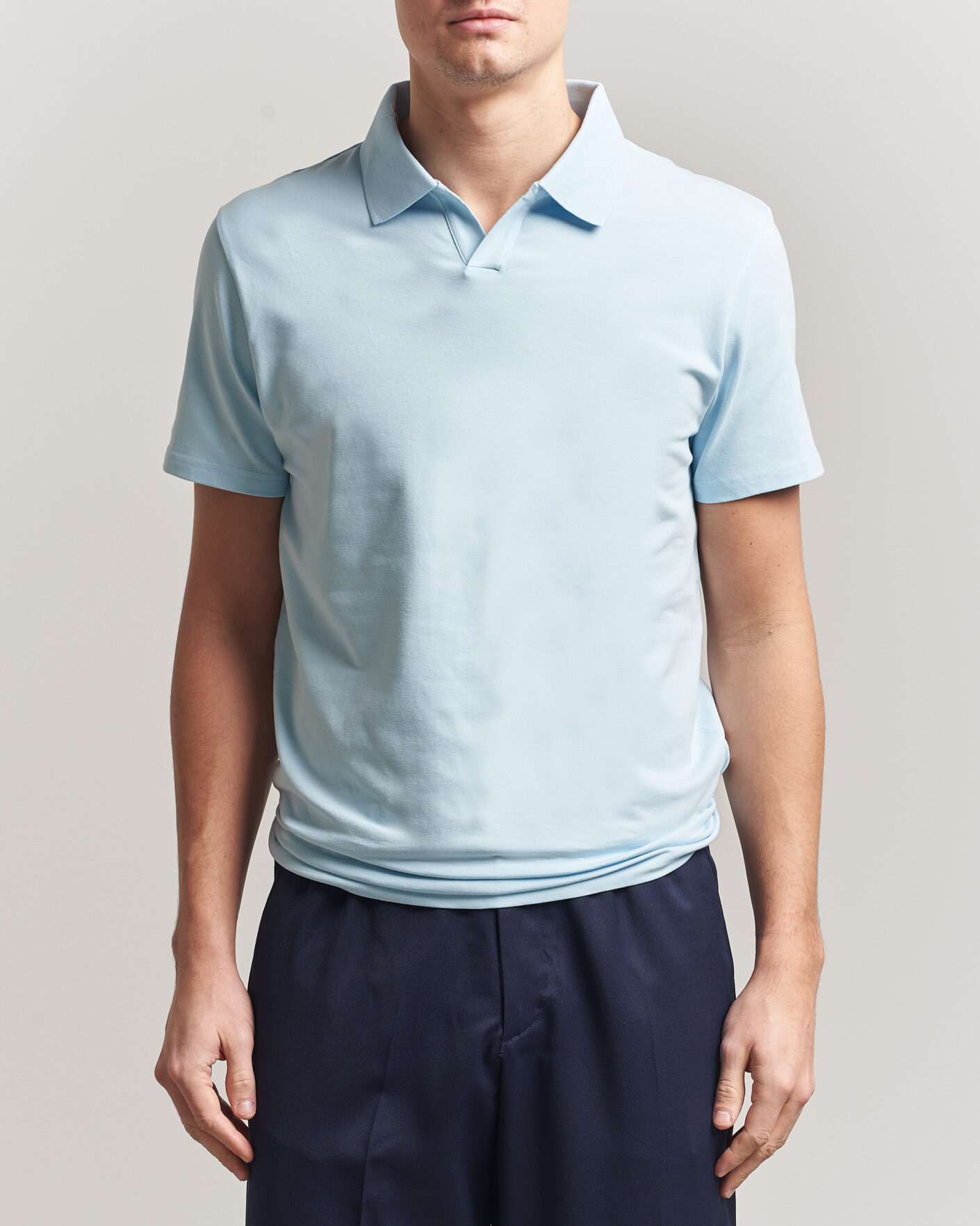 Uomini | Polo | Filippa K | Soft Lycra Polo T-Shirt Frost Blue
