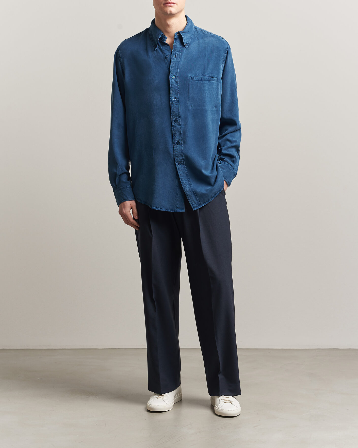 Uomini | Camicie | Filippa K | Zack Lyocell Shirt Night Teal