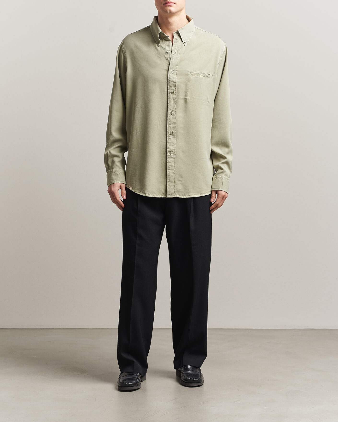 Uomini | Camicie | Filippa K | Zack Lyocell Shirt Light Green