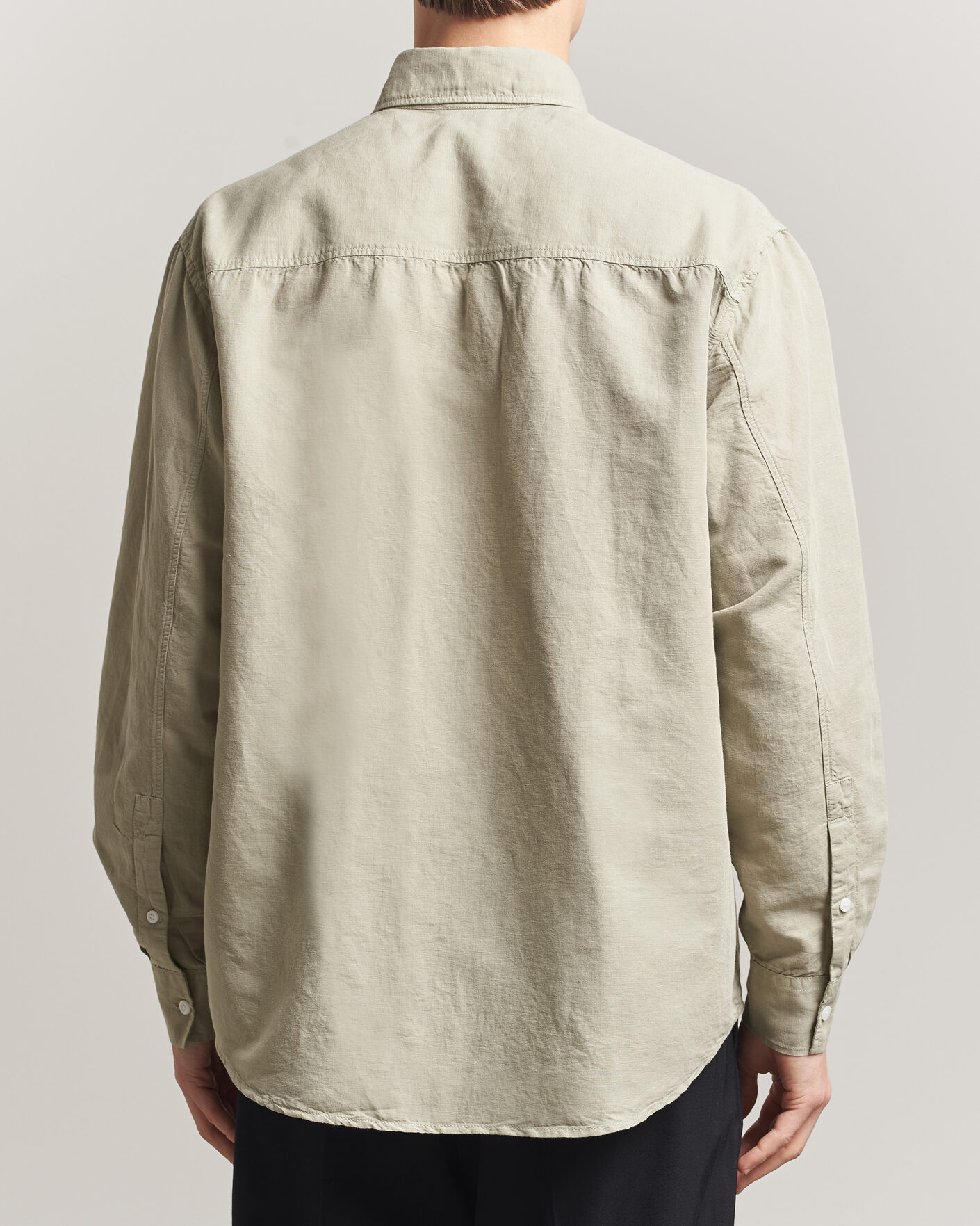 Uomini | Camicie | Filippa K | Relaxed Cotton/Linen Shirt Light Green