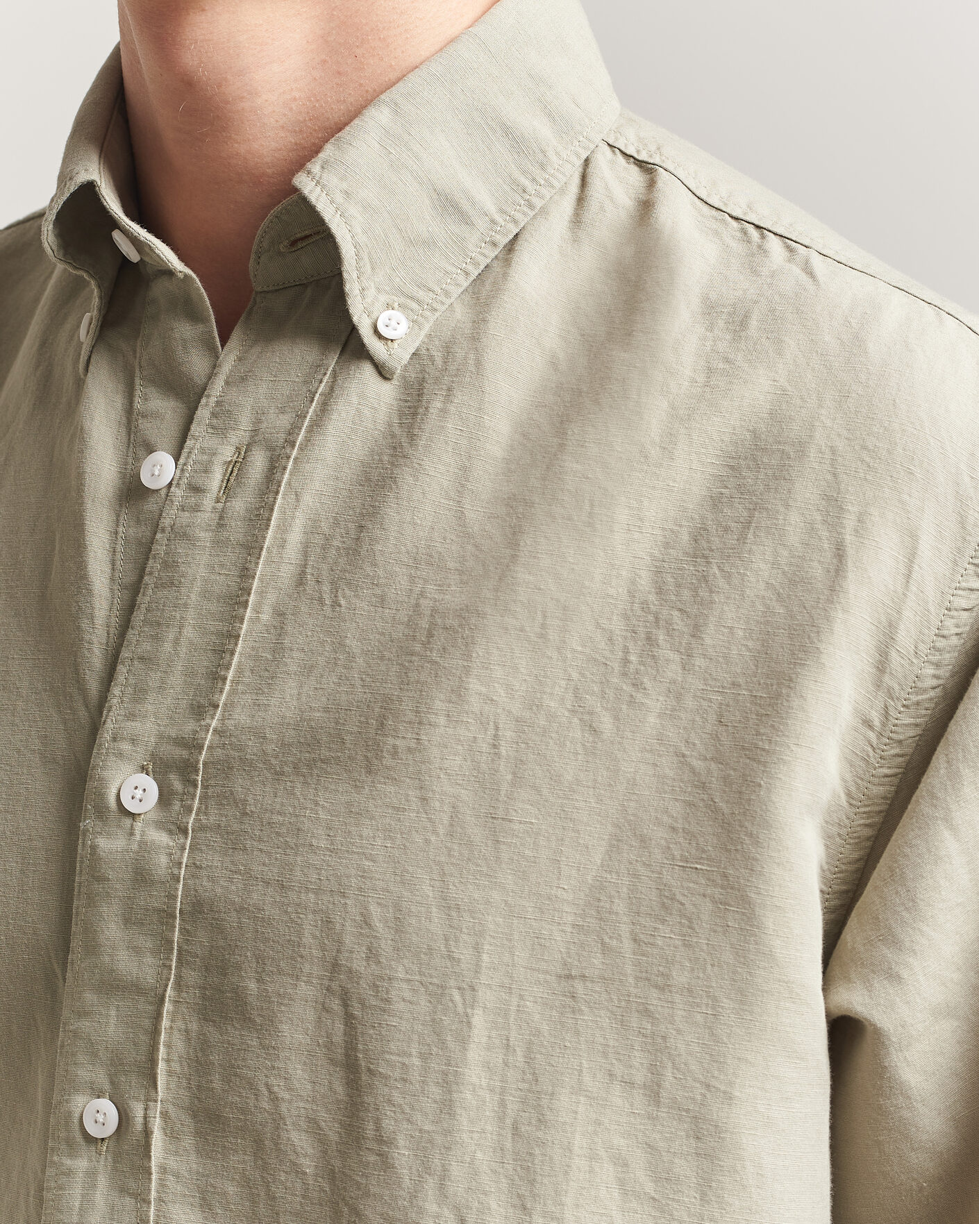 Uomini | Camicie | Filippa K | Relaxed Cotton/Linen Shirt Light Green