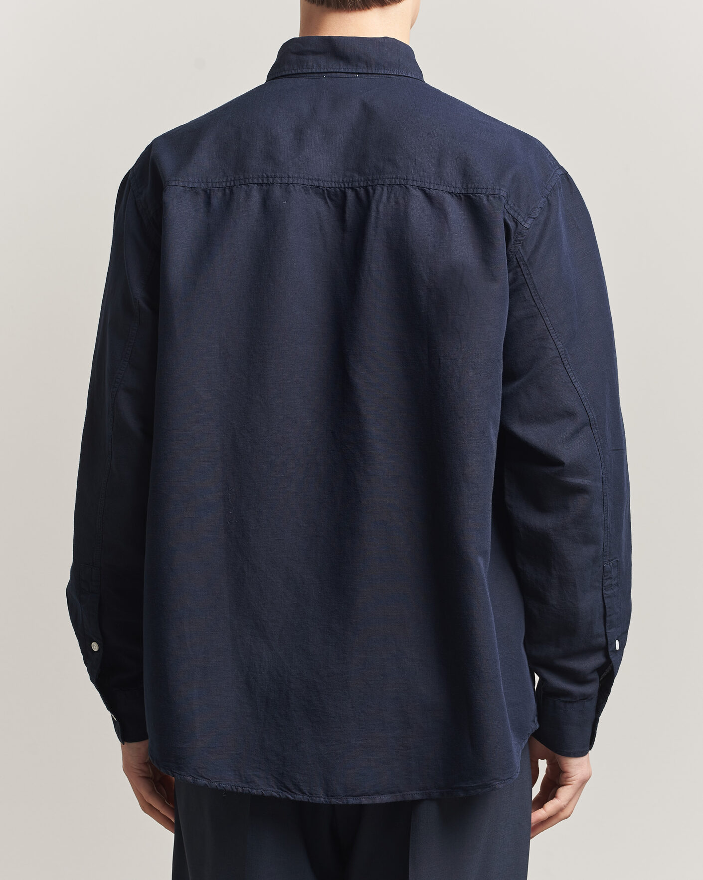 Uomini | Camicie | Filippa K | Relaxed Cotton/Linen Shirt Navy