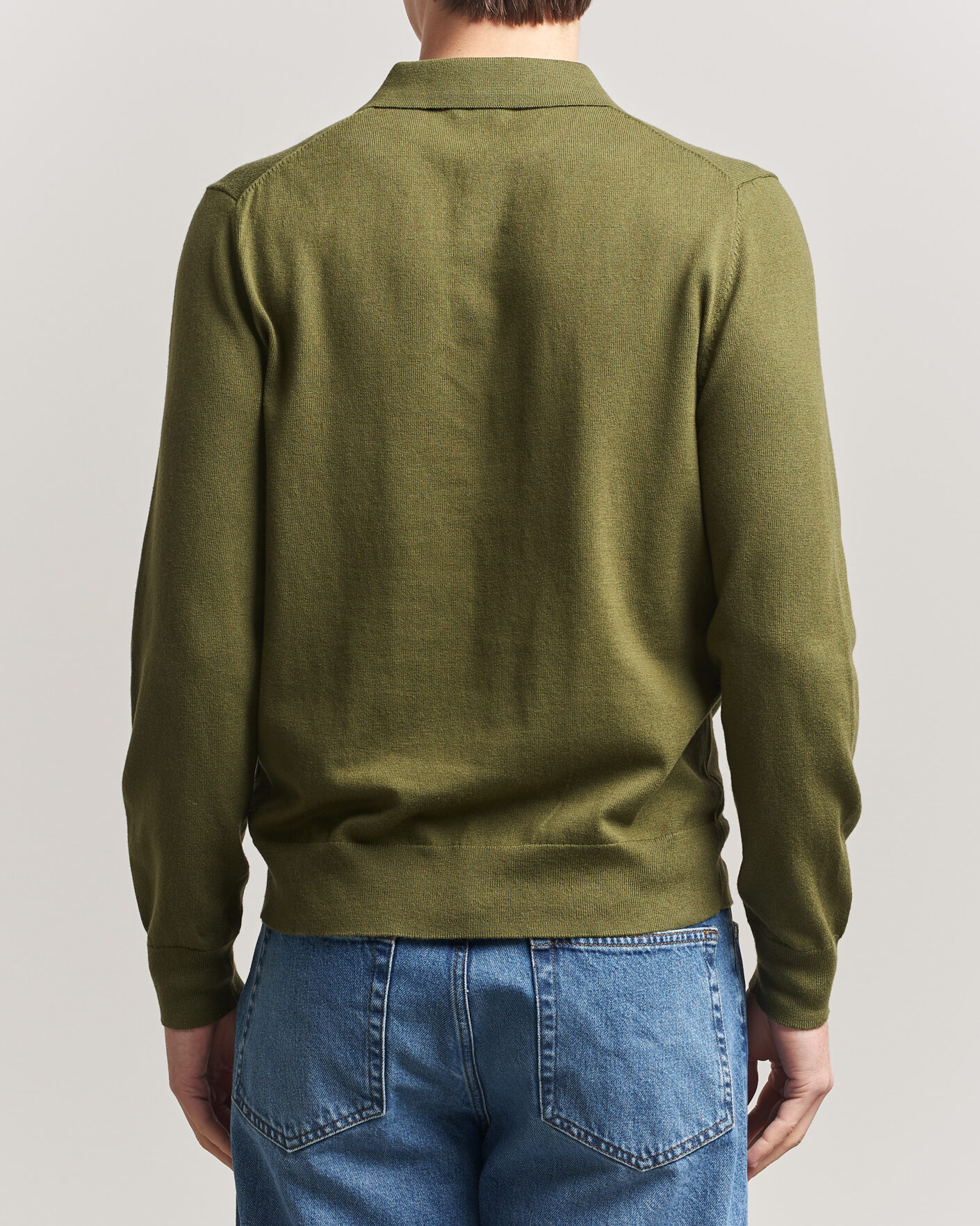 Uomini | Maglieria | Filippa K | Knitted Polo Shirt Laurel Green
