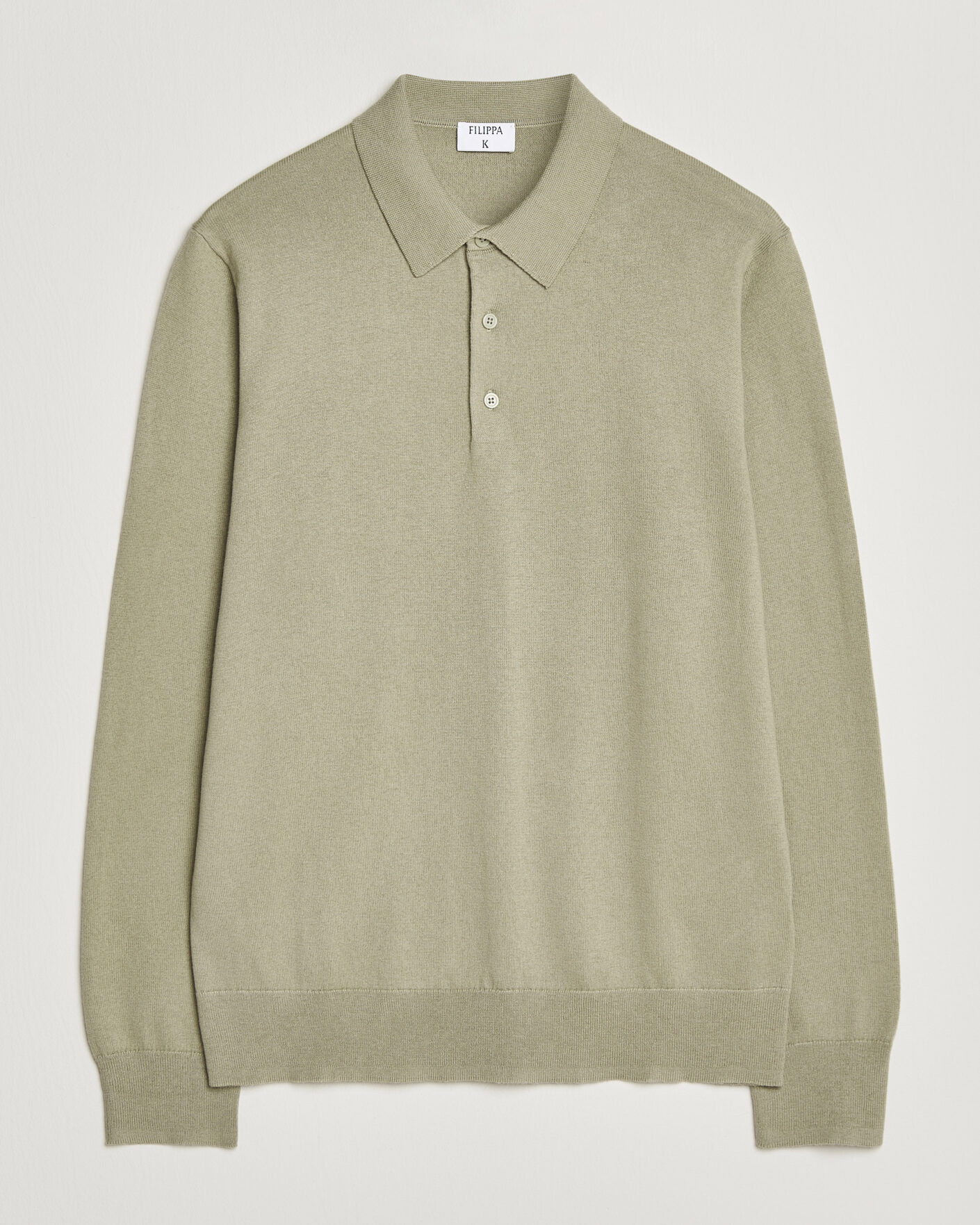 Uomini | Maglieria | Filippa K | Knitted Polo Shirt Light Green
