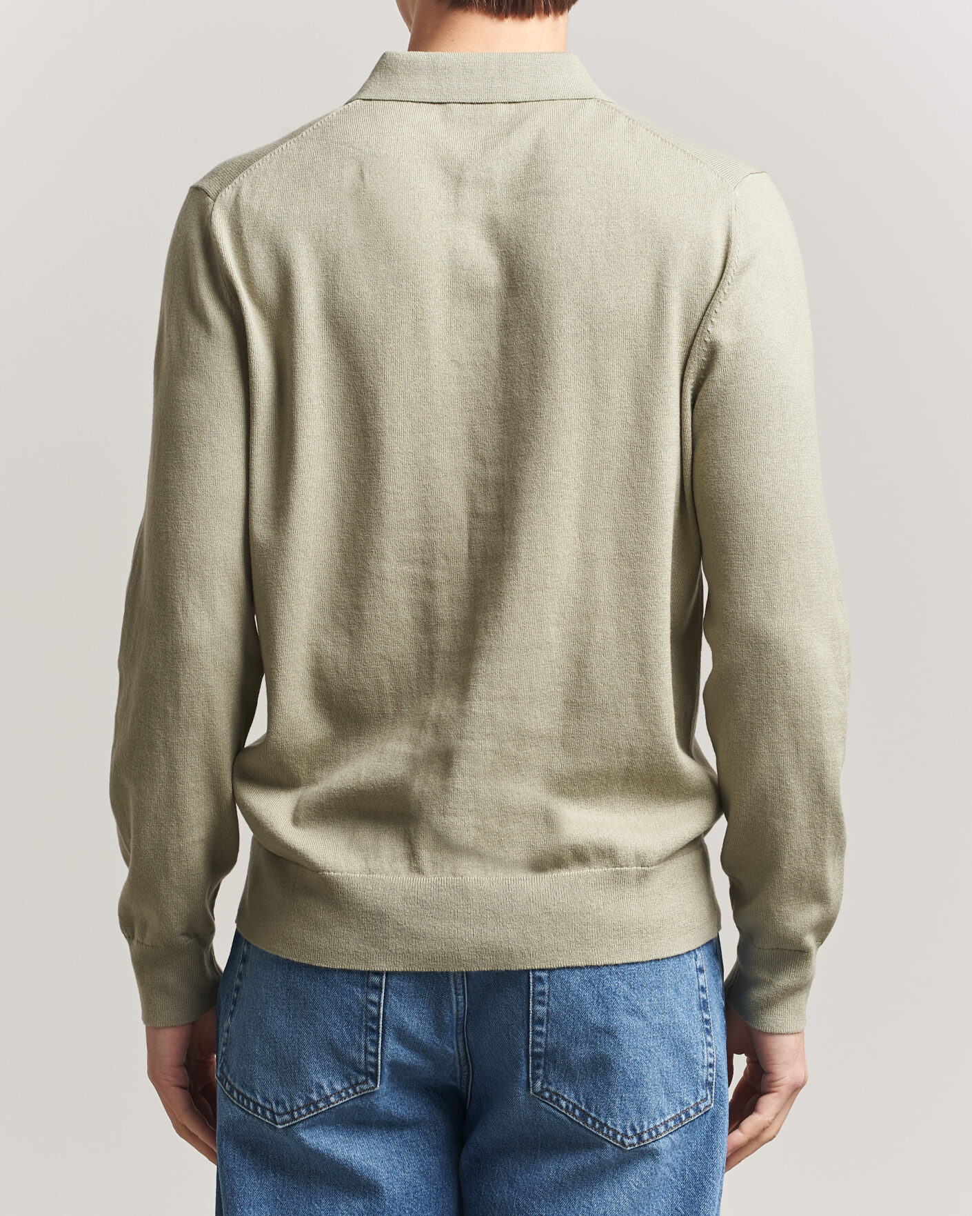 Uomini | Maglieria | Filippa K | Knitted Polo Shirt Light Green