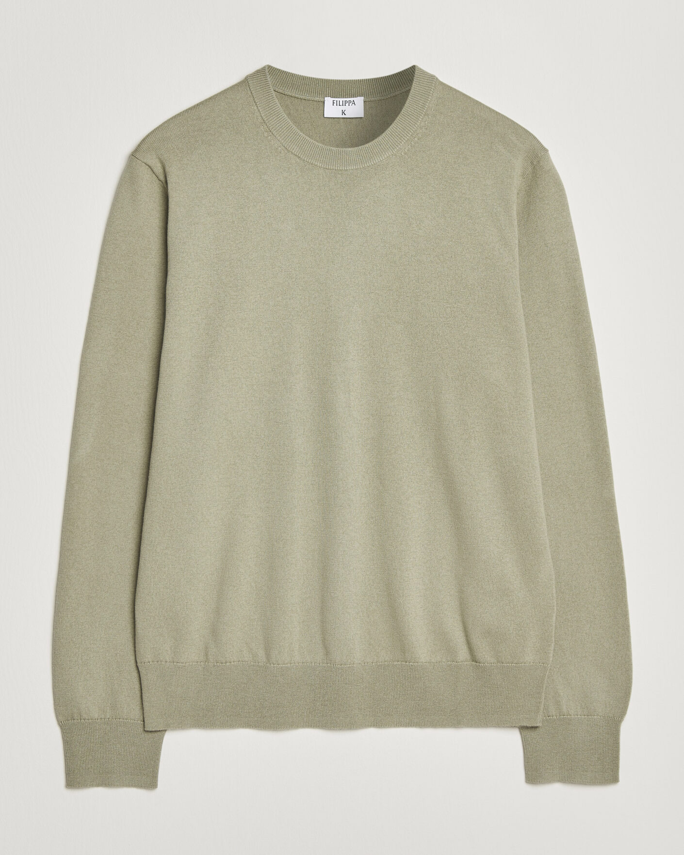 Uomini | Maglieria | Filippa K | Cotton Merino Knitted Sweater Light Green
