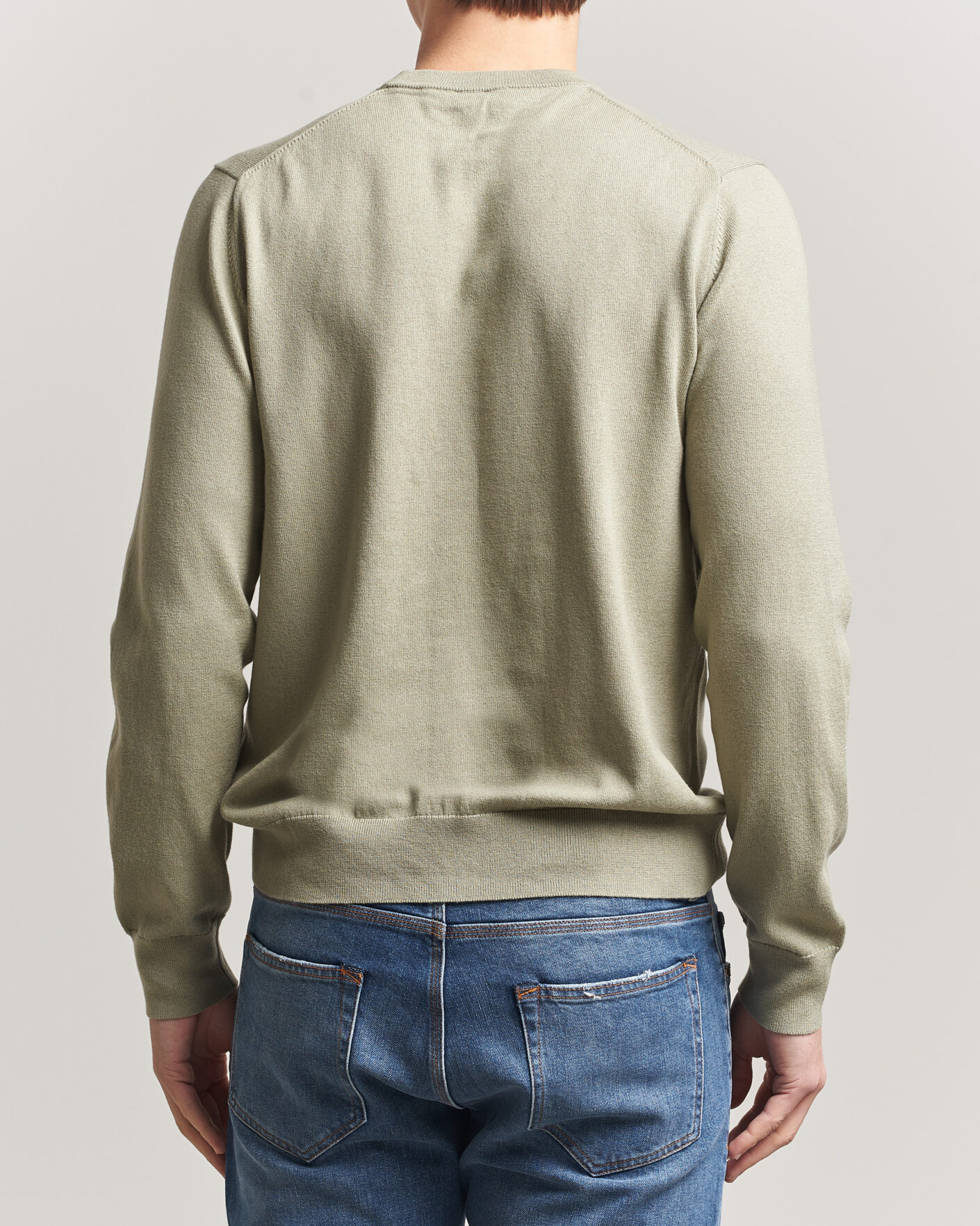 Uomini | Maglieria | Filippa K | Cotton Merino Knitted Sweater Light Green
