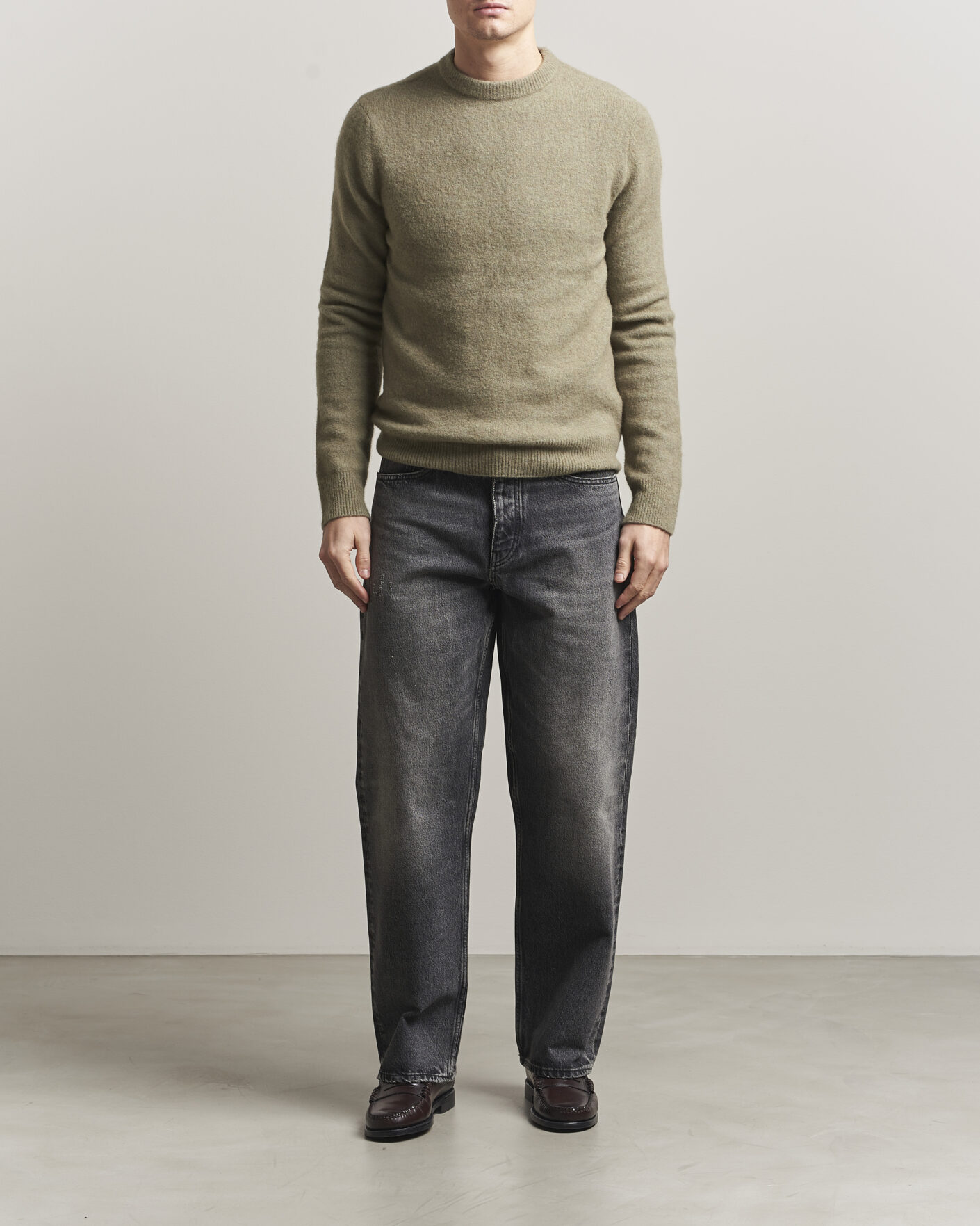 Uomini | Maglieria | Filippa K | Yak Knitted Sweater Light Green