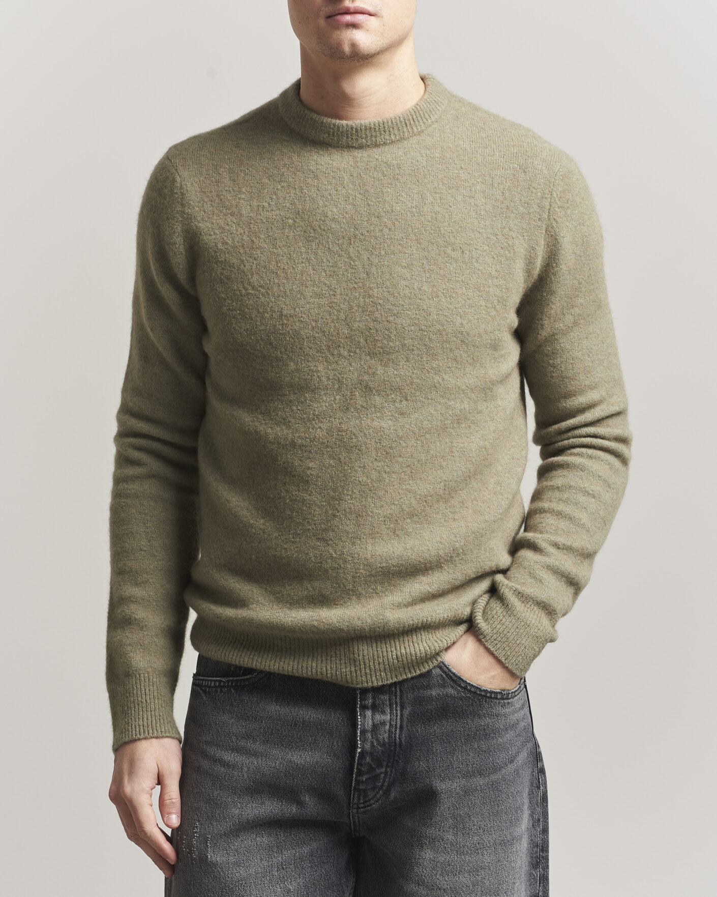 Uomini | Maglieria | Filippa K | Yak Knitted Sweater Light Green