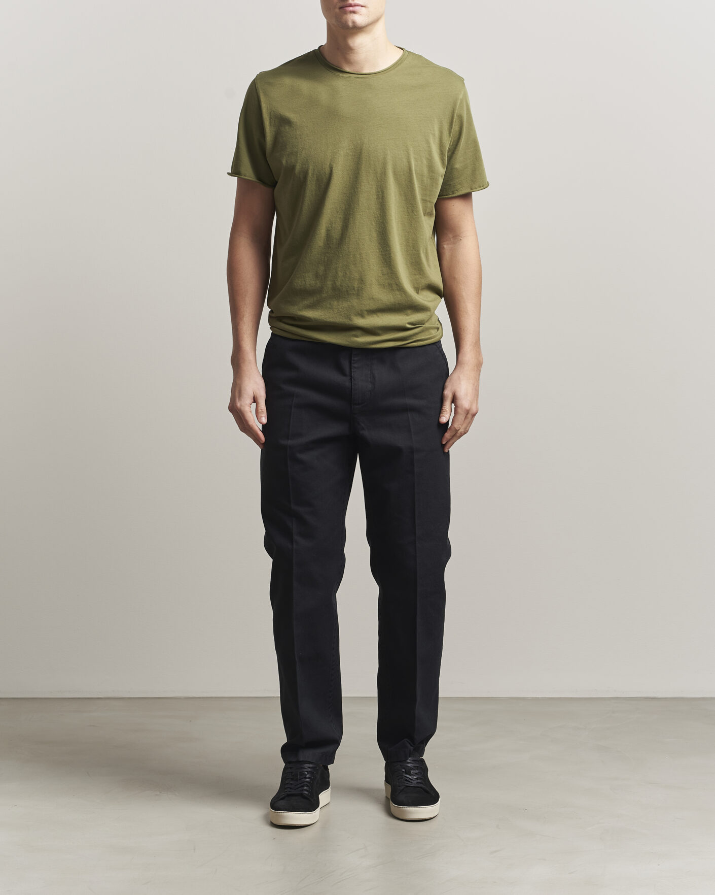 Uomini | T-shirt | Filippa K | Roll Neck Crew Neck T-Shirt Laurel Green