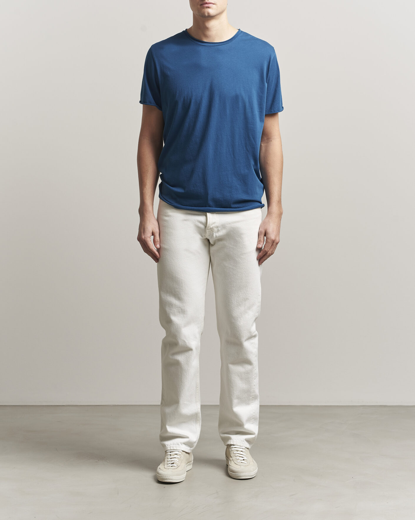 Uomini | T-shirt | Filippa K | Roll Neck Crew Neck T-Shirt Night Teal