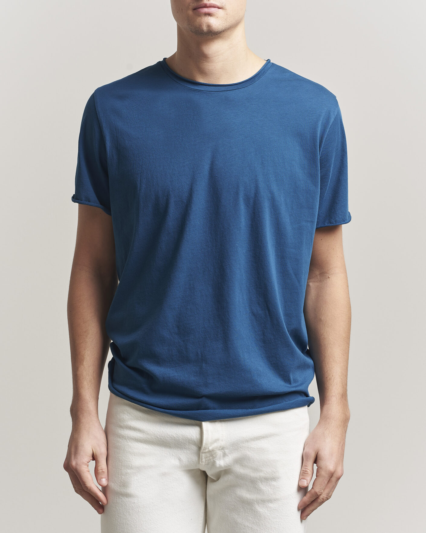 Uomini | T-shirt | Filippa K | Roll Neck Crew Neck T-Shirt Night Teal