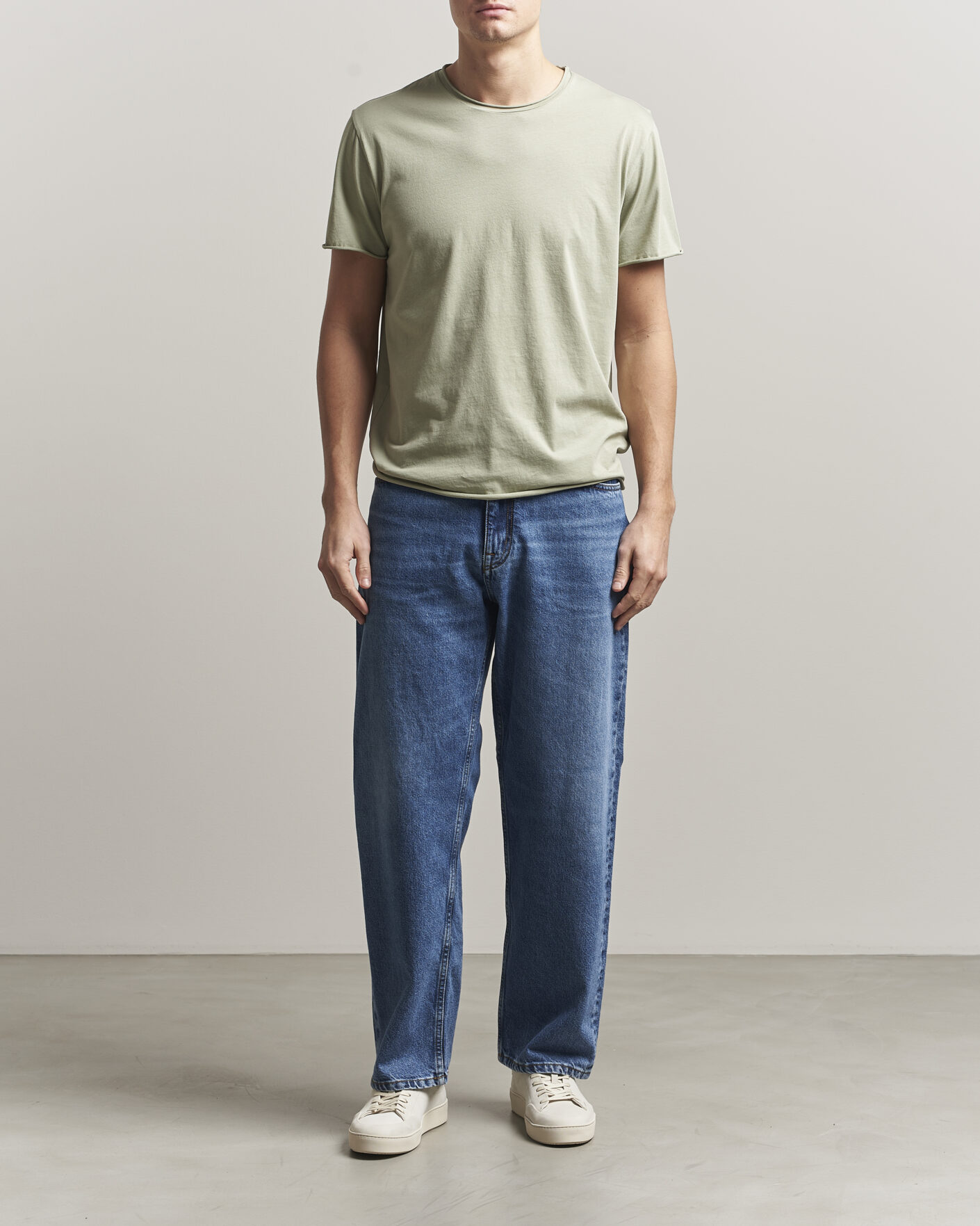 Uomini | T-shirt | Filippa K | Roll Neck Crew Neck T-Shirt Light Green