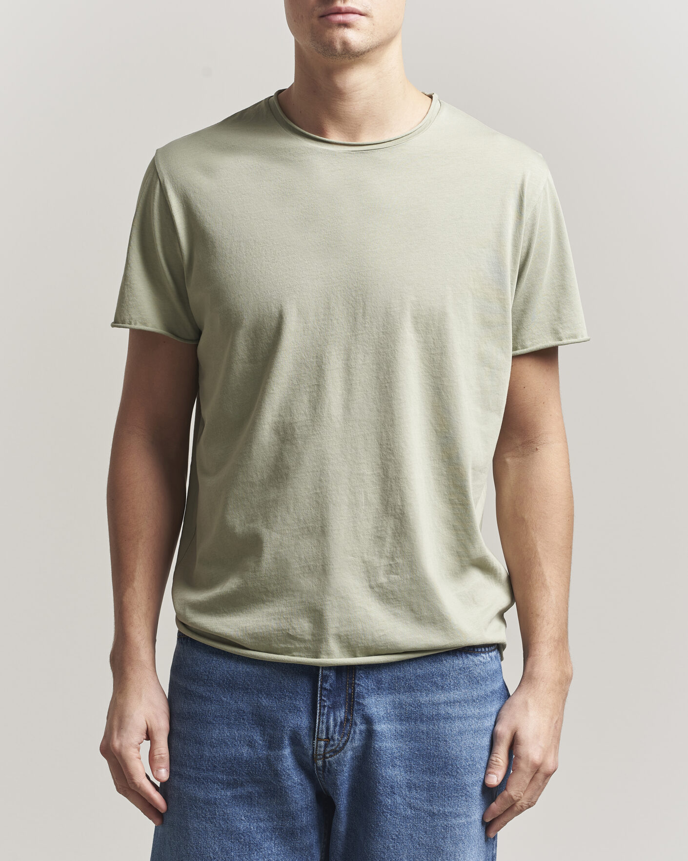 Uomini | T-shirt | Filippa K | Roll Neck Crew Neck T-Shirt Light Green