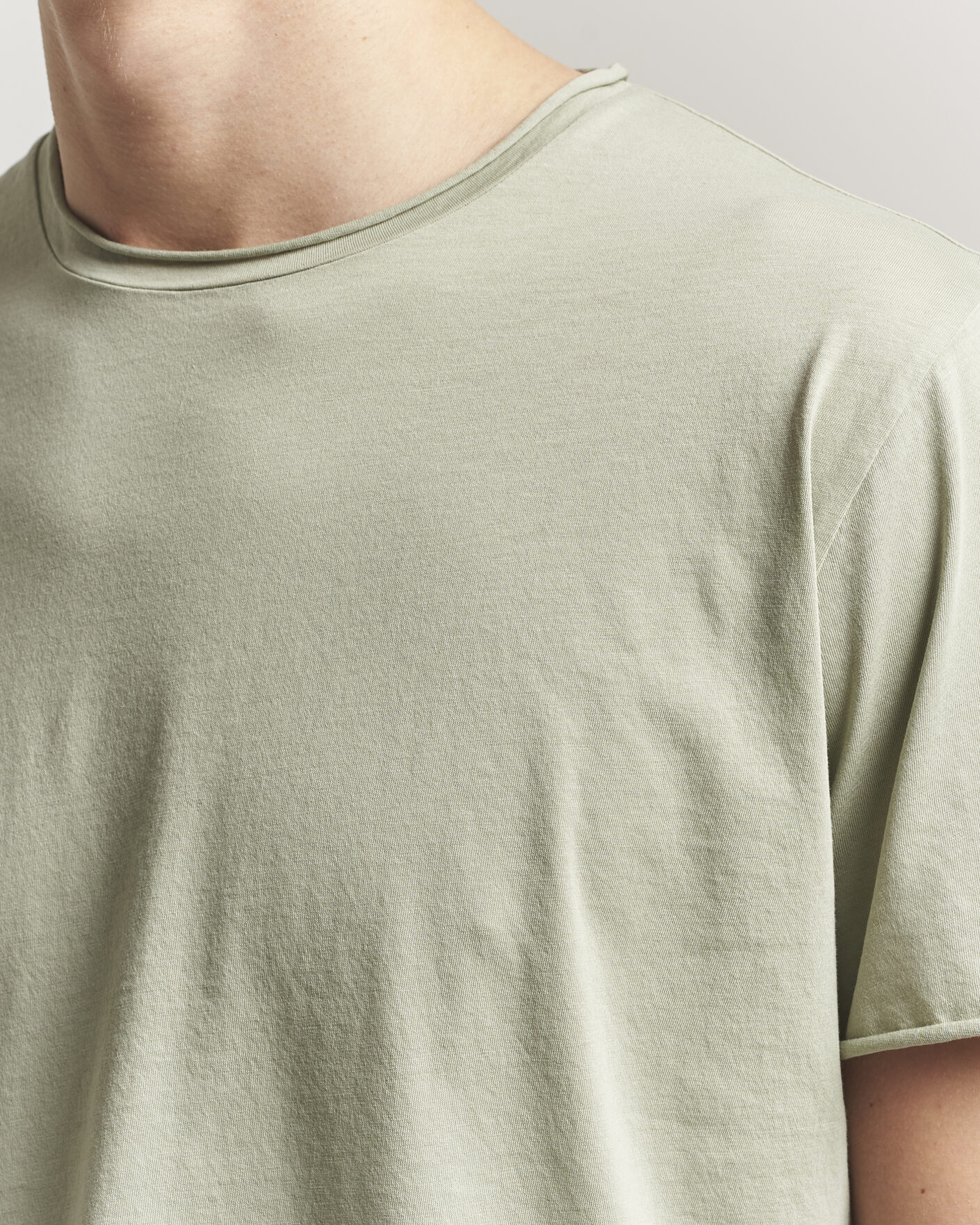 Uomini | T-shirt | Filippa K | Roll Neck Crew Neck T-Shirt Light Green