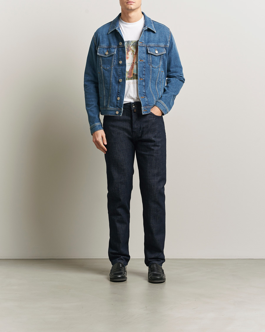 Uomini | Jeans | Jacob Cohën | Edos Regular Straight Fit Stretch Jeans Dark Blue