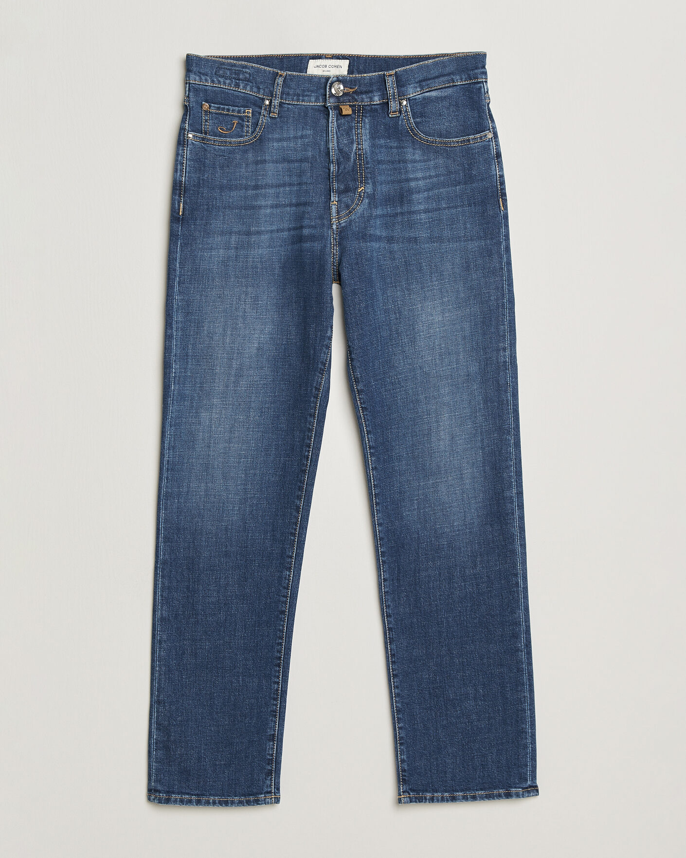 Uomini | Jeans | Jacob Cohën | Edos Regular Straight Fit Stretch Jeans Mid Blue
