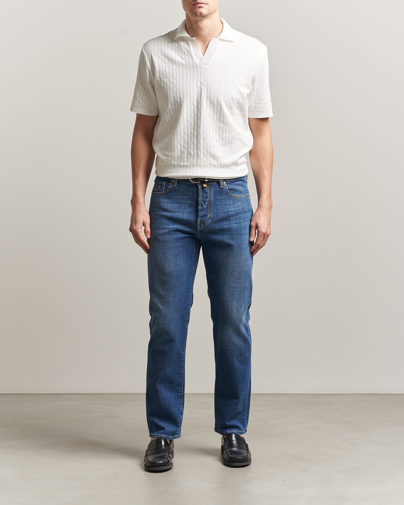 Uomini | Jeans | Jacob Cohën | Edos Regular Straight Fit Stretch Jeans Mid Blue