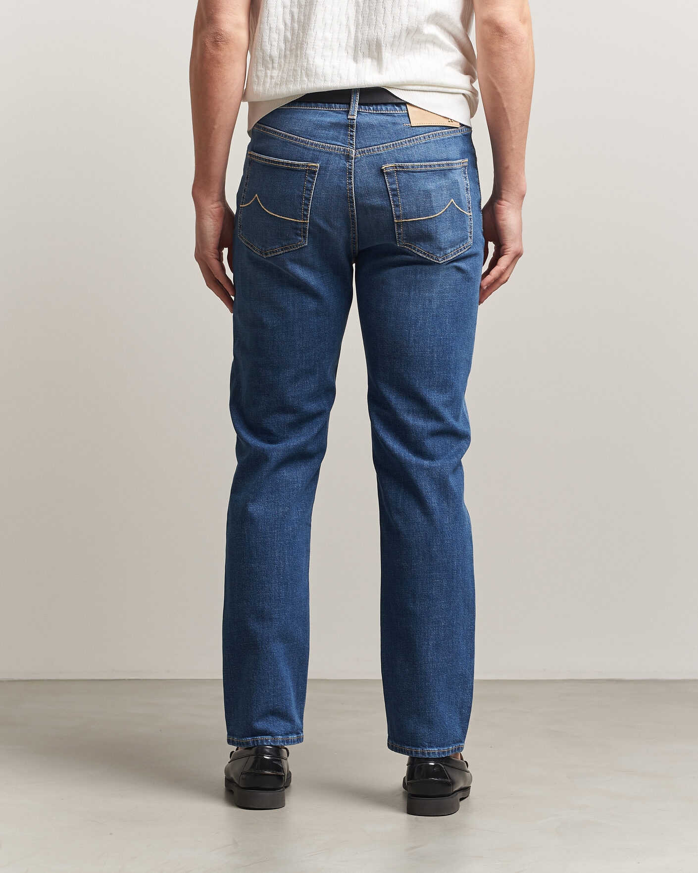 Uomini | Jeans | Jacob Cohën | Edos Regular Straight Fit Stretch Jeans Mid Blue