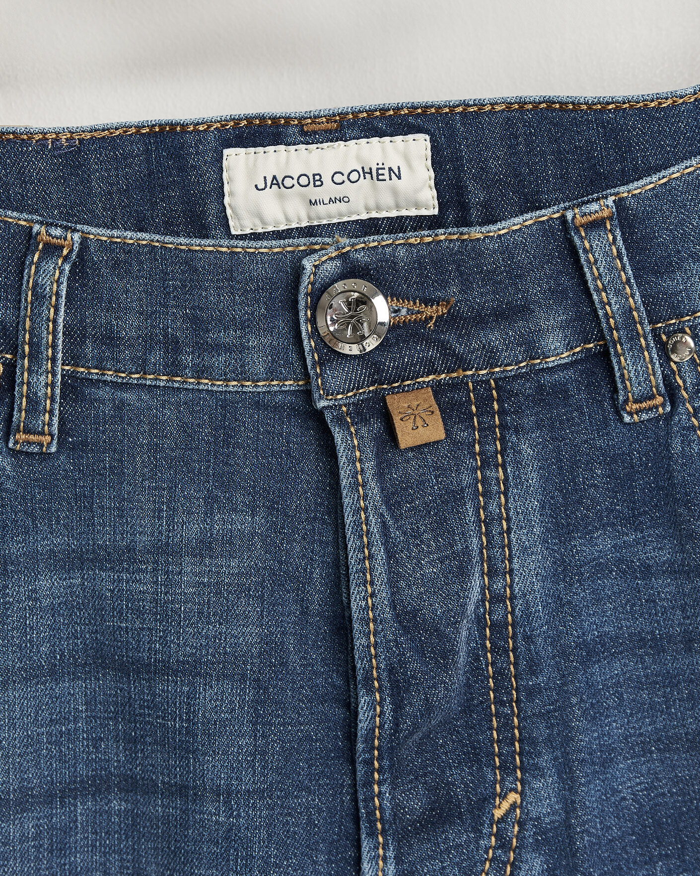 Uomini | Pantaloni | Jacob Cohën | Edos Regular Straight Fit Stretch Jeans Mid Blue