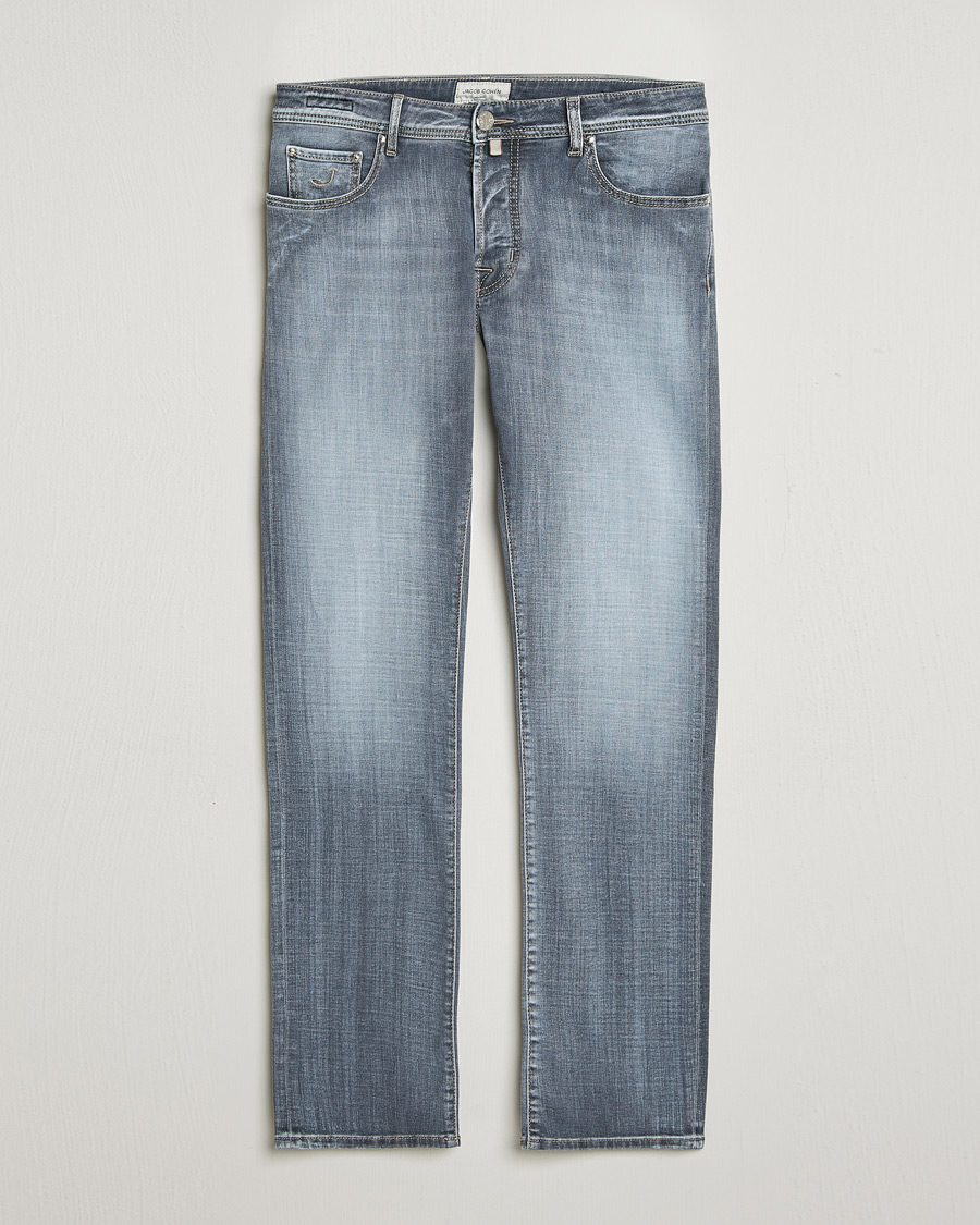 Uomini | Jeans | Jacob Cohën | Bard Slim Fit Stretch Jeans Light Grey