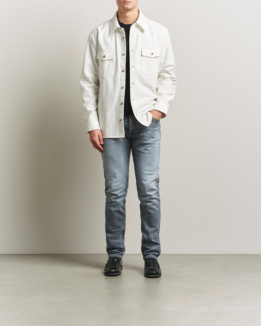 Uomini | Jeans | Jacob Cohën | Bard Slim Fit Stretch Jeans Light Grey