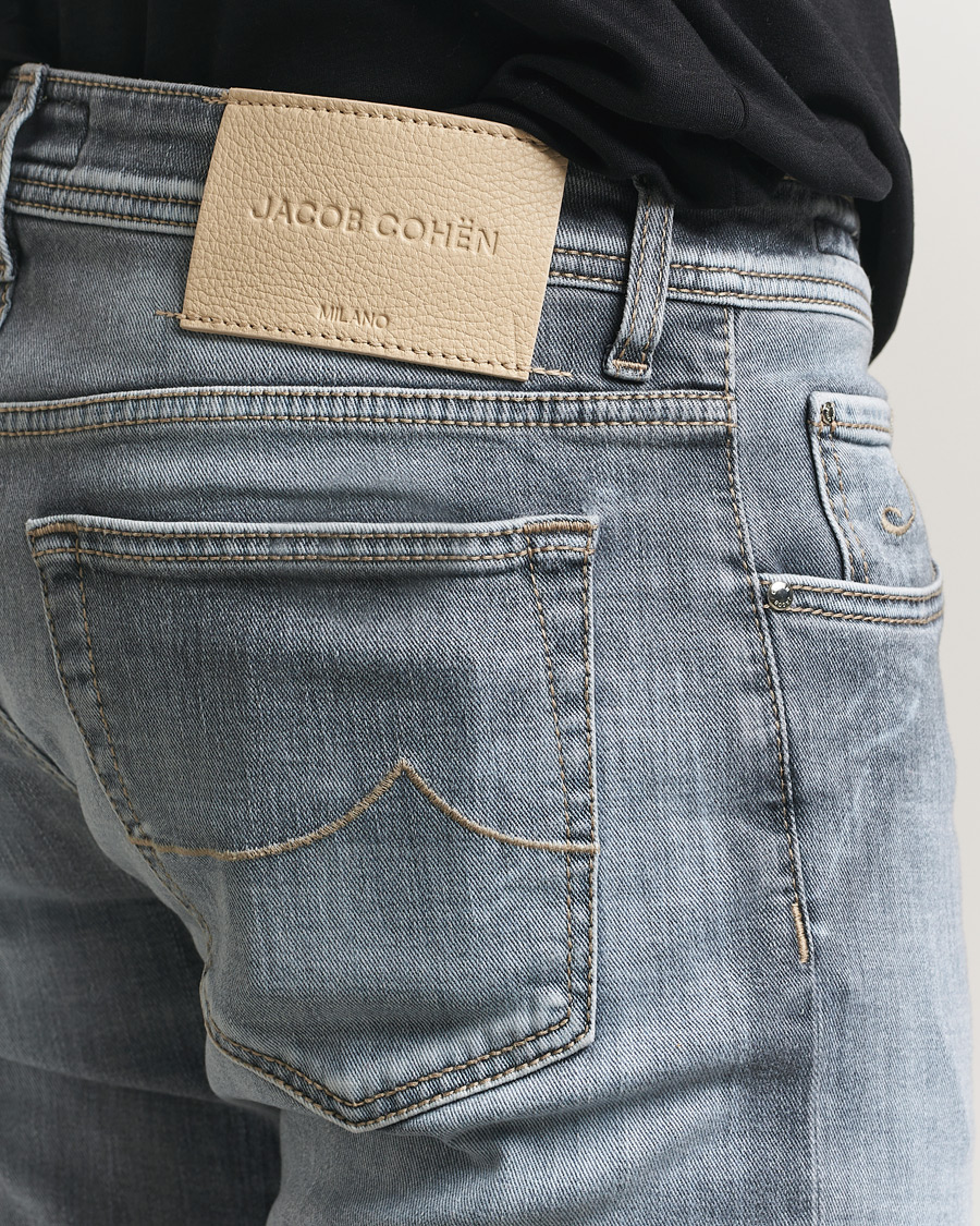Uomini | Jeans | Jacob Cohën | Bard Slim Fit Stretch Jeans Light Grey