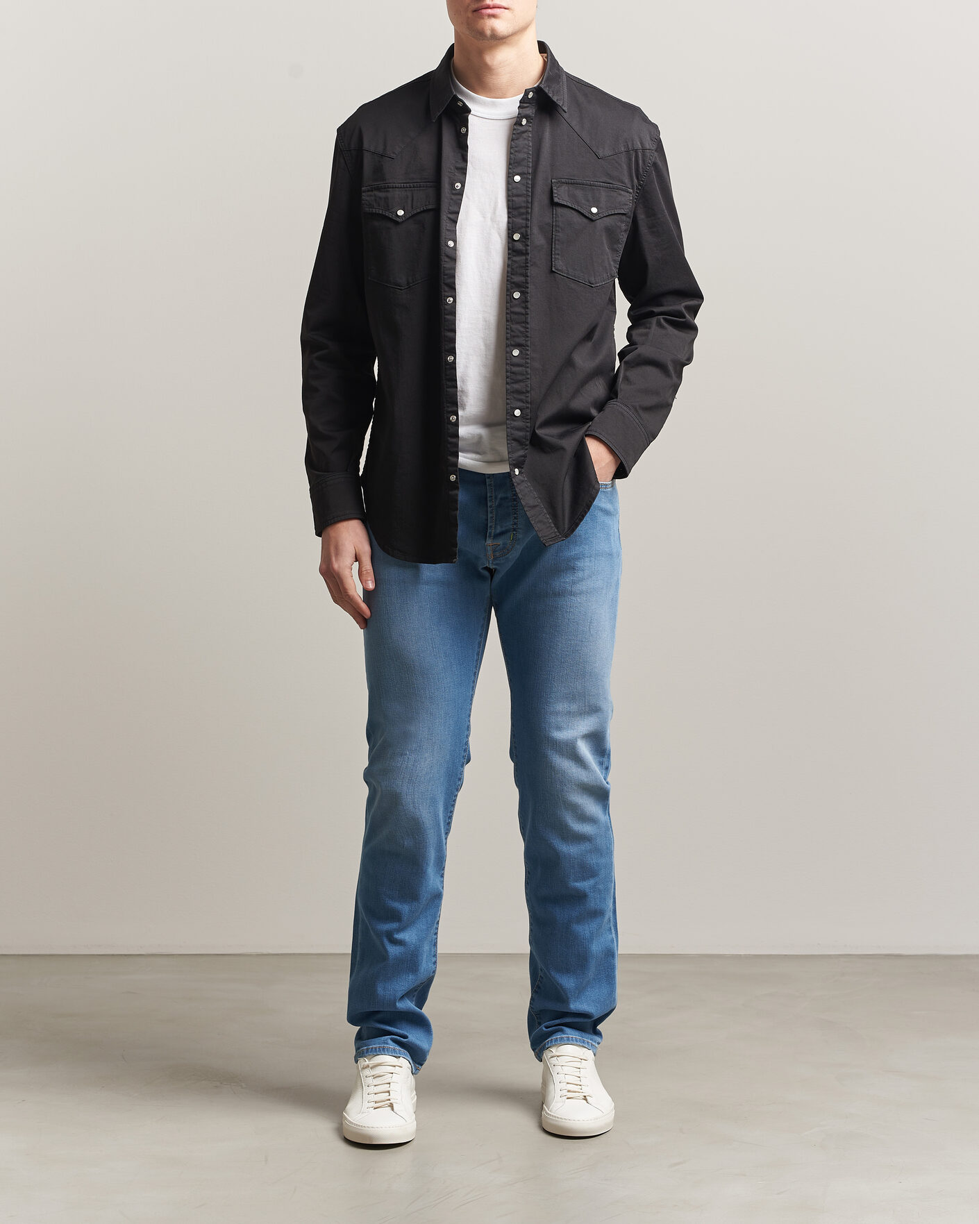 Uomini | Jeans | Jacob Cohën | Bard Slim Fit Stretch Jeans Super Light Blue