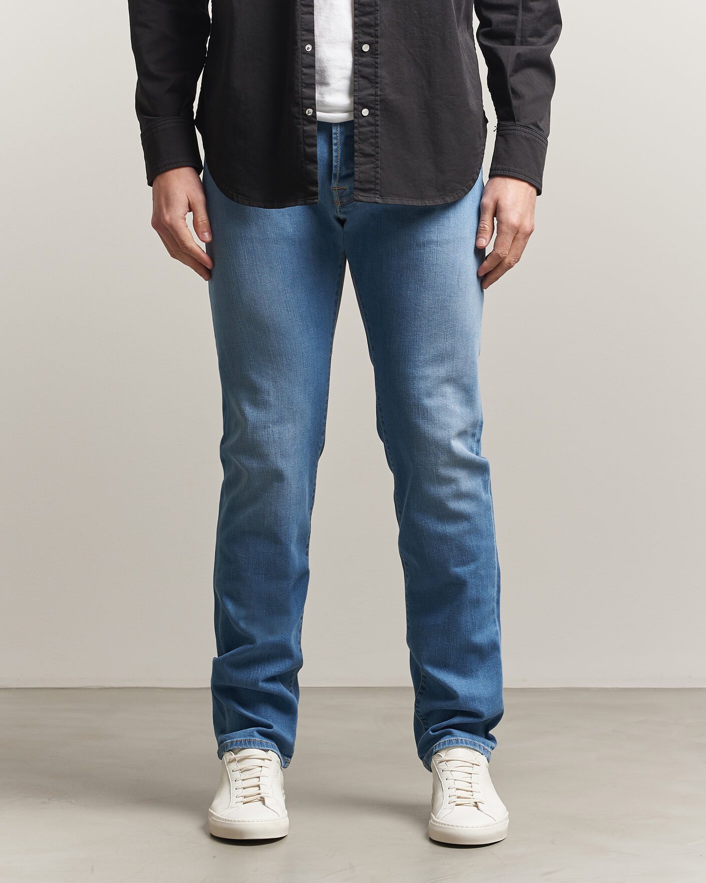 Uomini | Jeans | Jacob Cohën | Bard Slim Fit Stretch Jeans Super Light Blue