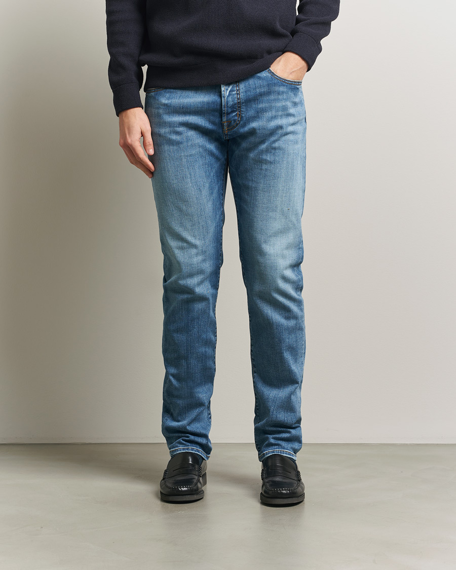 Uomini | Jeans | Jacob Cohën | Bard Slim Fit Stretch Jeans Light Blue