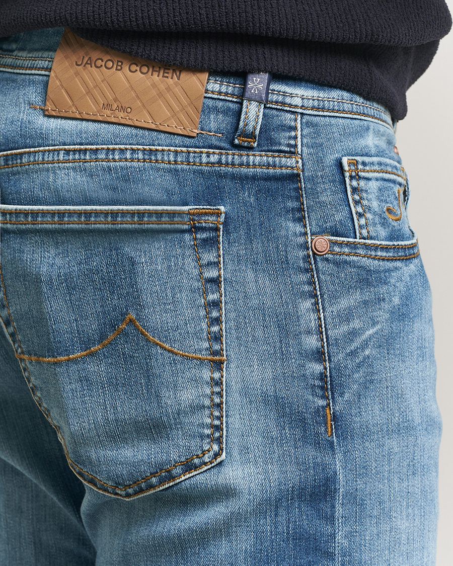 Uomini | Jeans | Jacob Cohën | Bard Slim Fit Stretch Jeans Light Blue