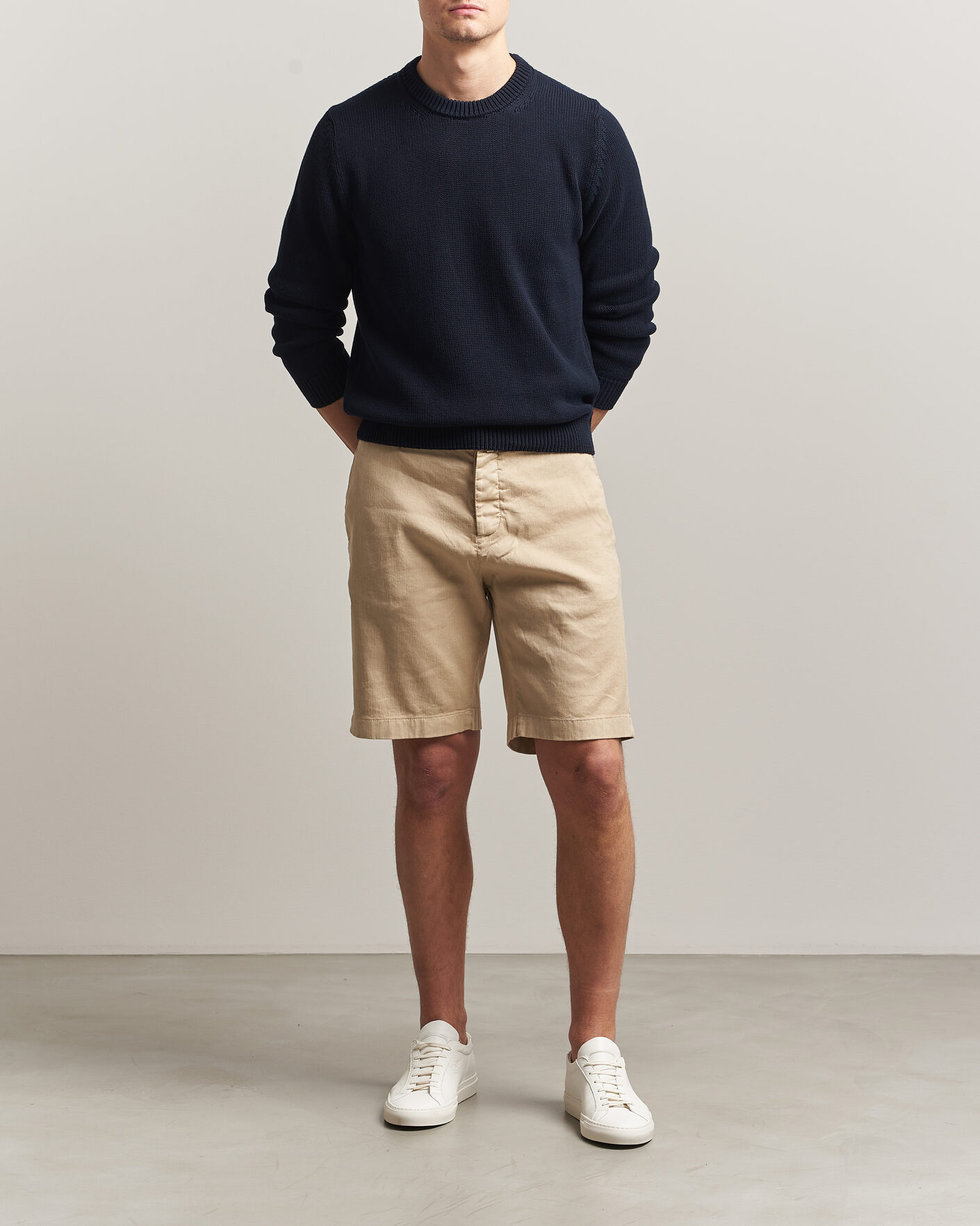 Uomini | Pantaloncini | Jacob Cohën | George Stretch Linen Shorts Beige
