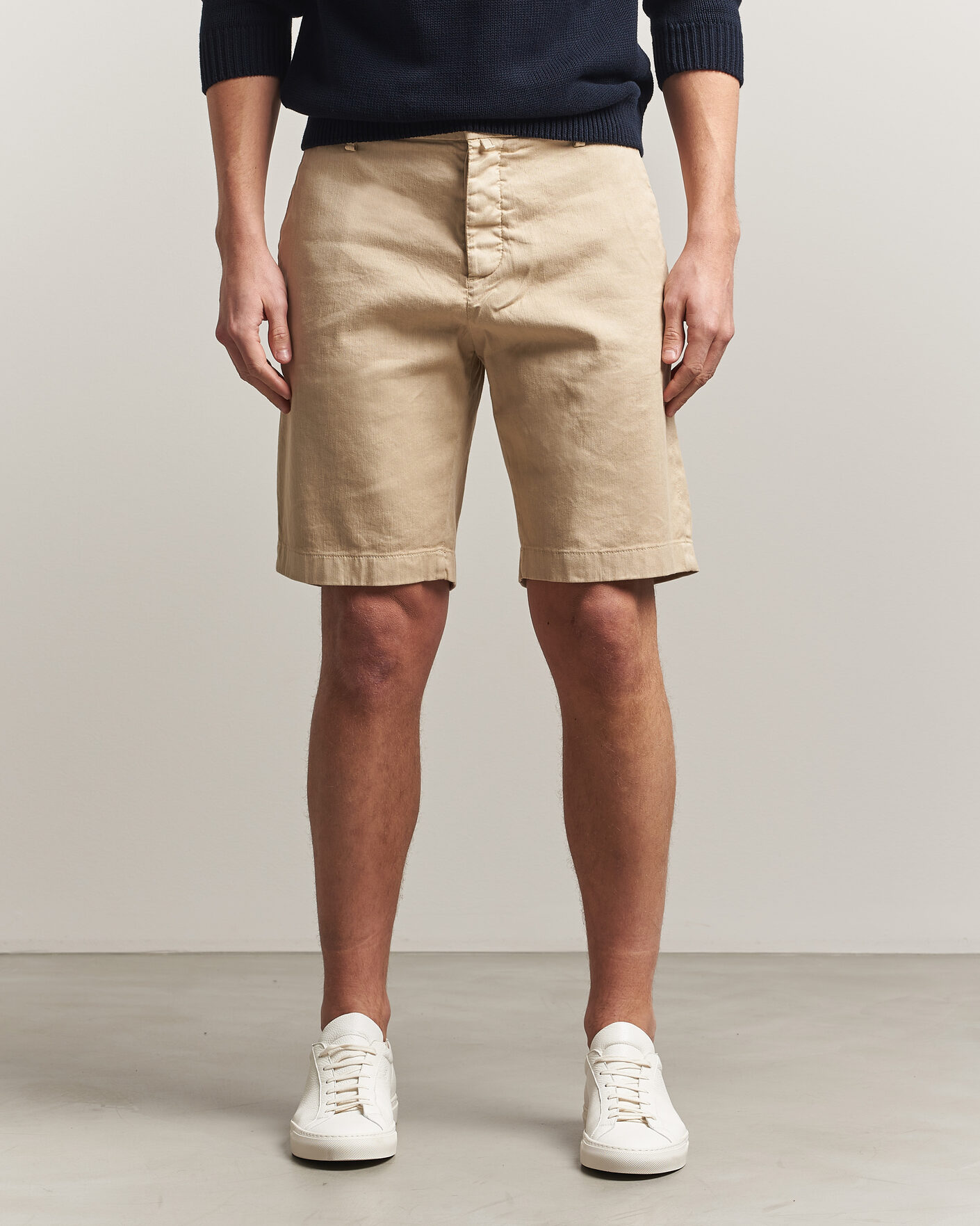 Uomini | Pantaloncini | Jacob Cohën | George Stretch Linen Shorts Beige
