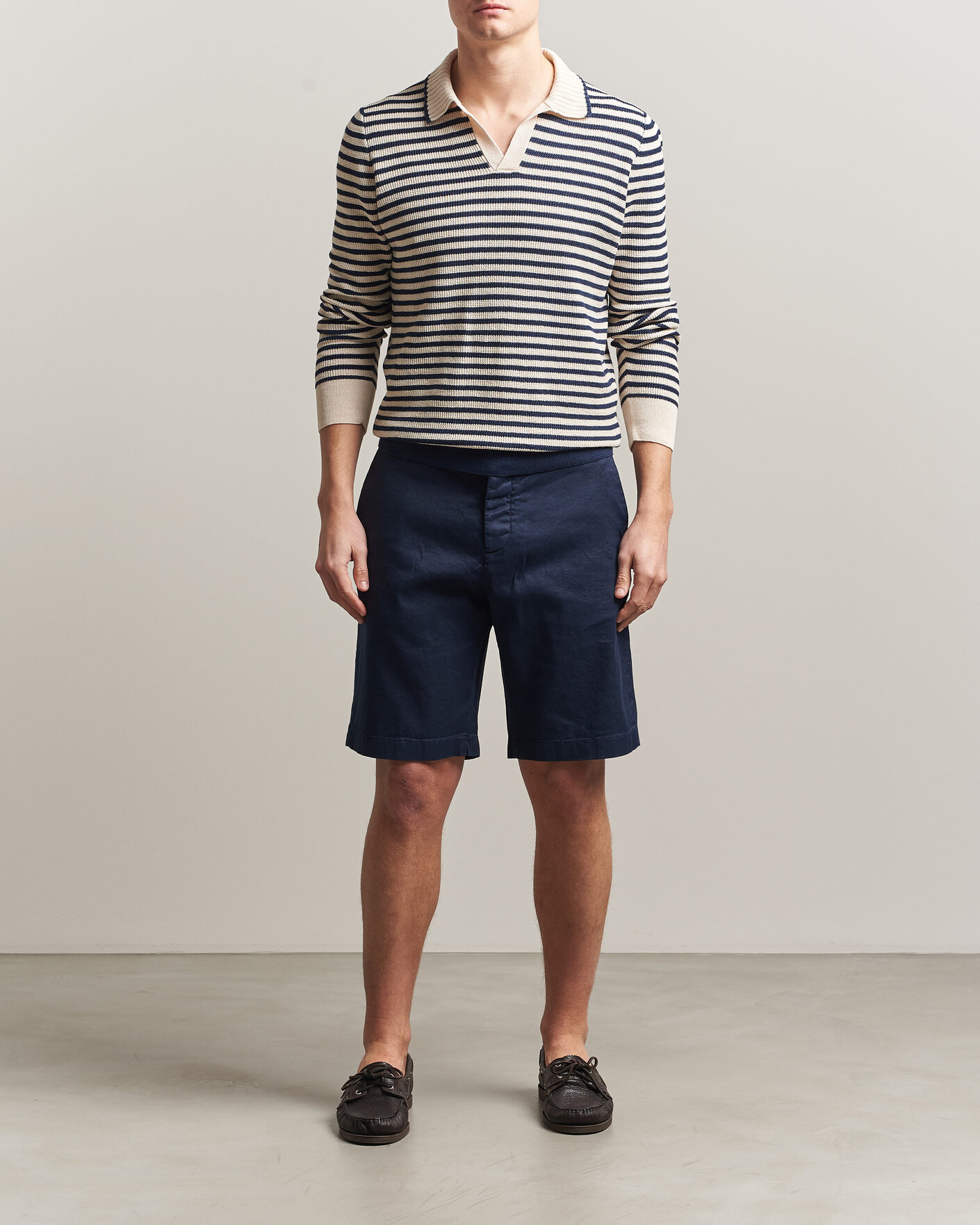 Uomini | Pantaloncini | Jacob Cohën | George Stretch Linen Shorts Navy