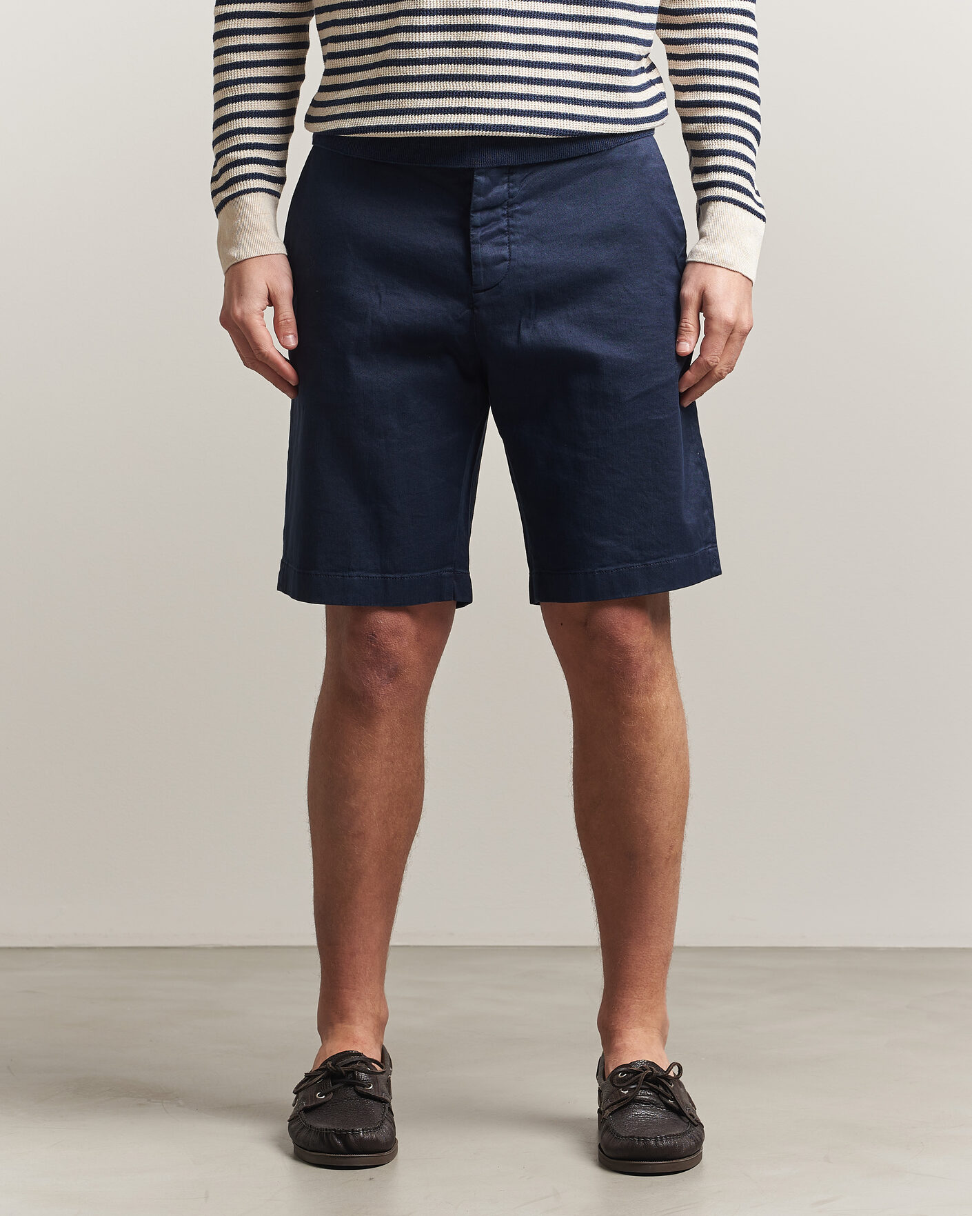 Uomini | Pantaloncini | Jacob Cohën | George Stretch Linen Shorts Navy