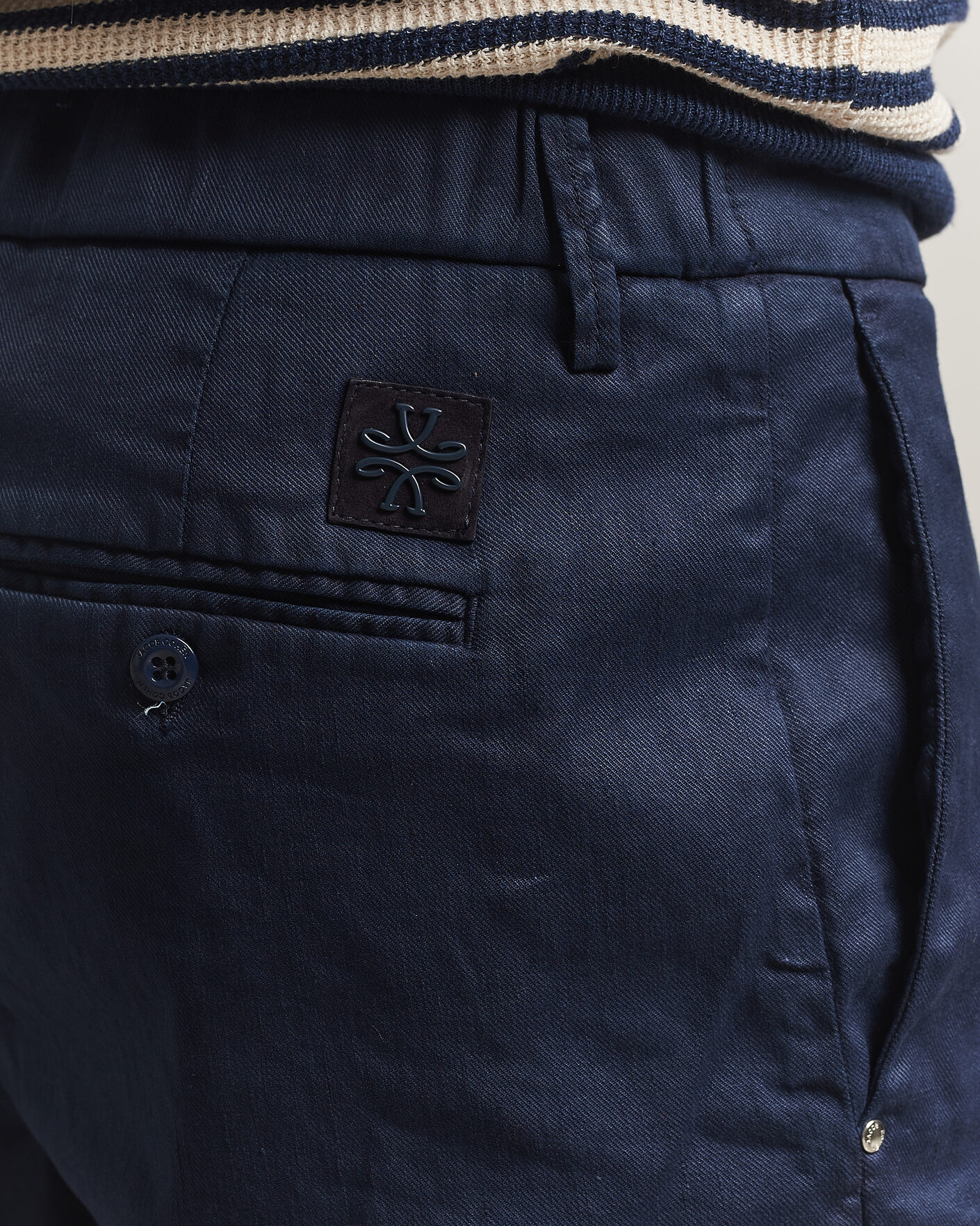 Uomini | Pantaloncini | Jacob Cohën | George Stretch Linen Shorts Navy