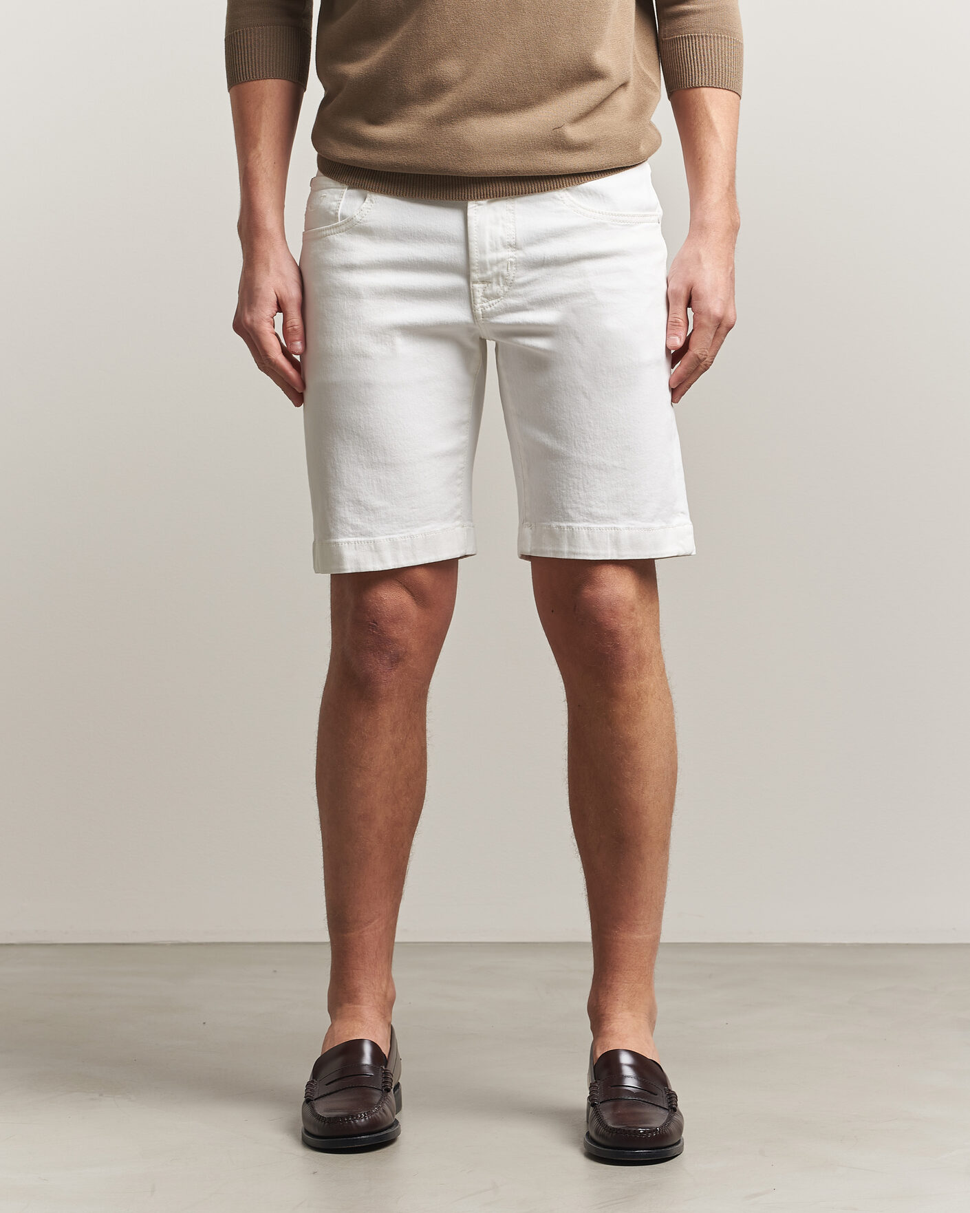 Uomini | Pantaloncini | Jacob Cohën | Nicolas Bull Stretch Denim Shorts White