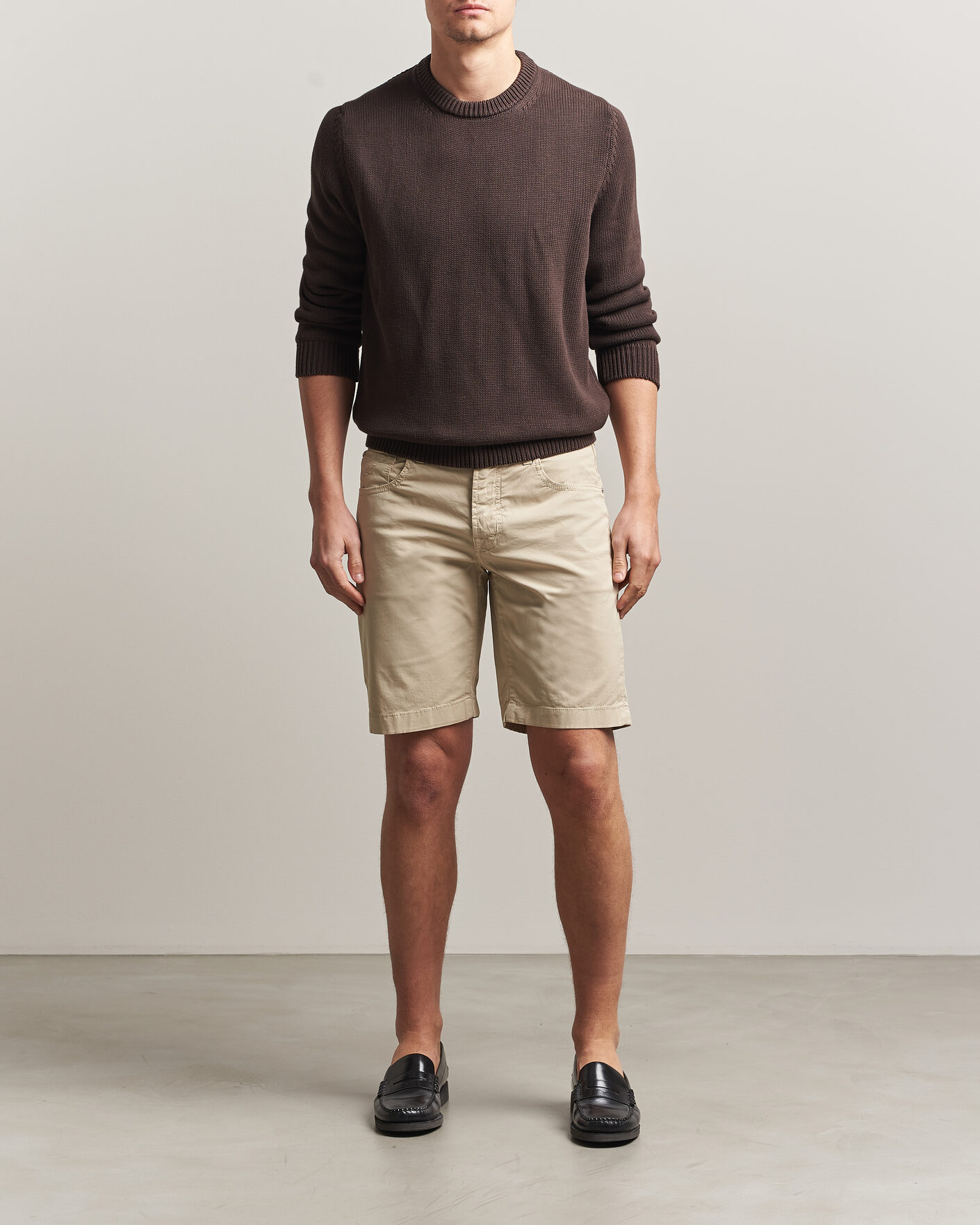 Uomini | Pantaloncini | Jacob Cohën | Nicolas Cotton Gabardine Shorts Beige