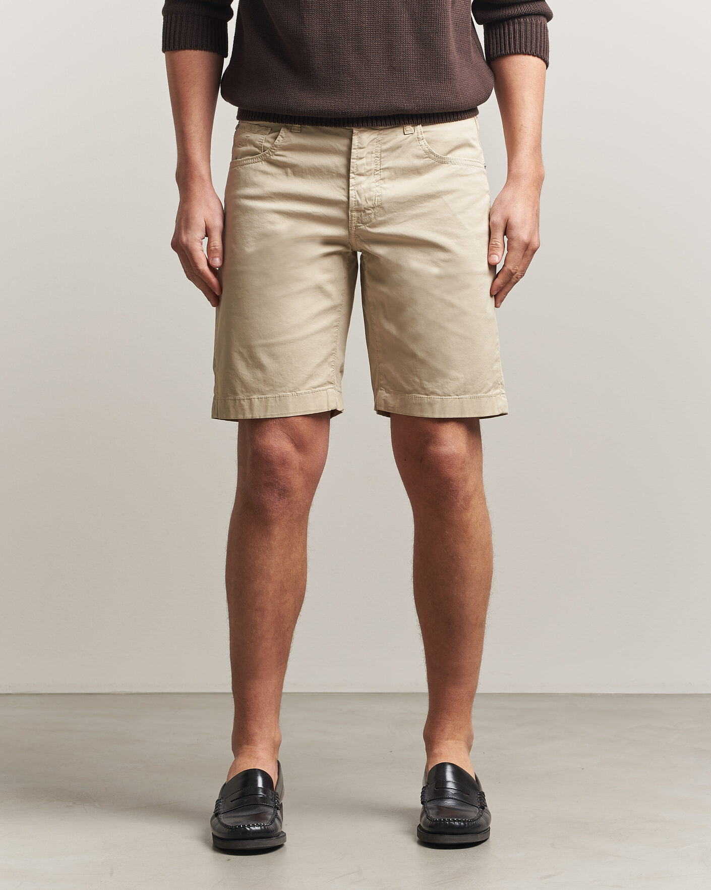 Uomini | Pantaloncini | Jacob Cohën | Nicolas Cotton Gabardine Shorts Beige