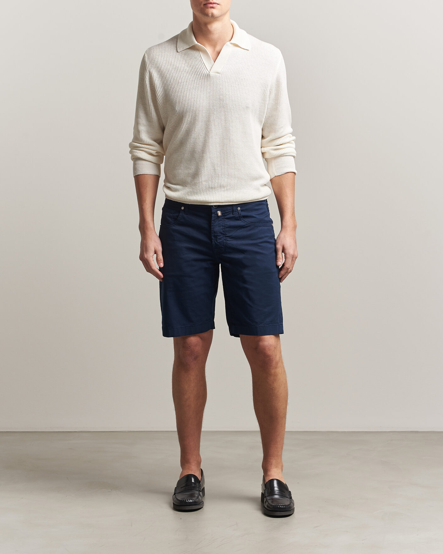 Uomini | Pantaloncini | Jacob Cohën | Nicolas Cotton Gabardine Shorts Navy