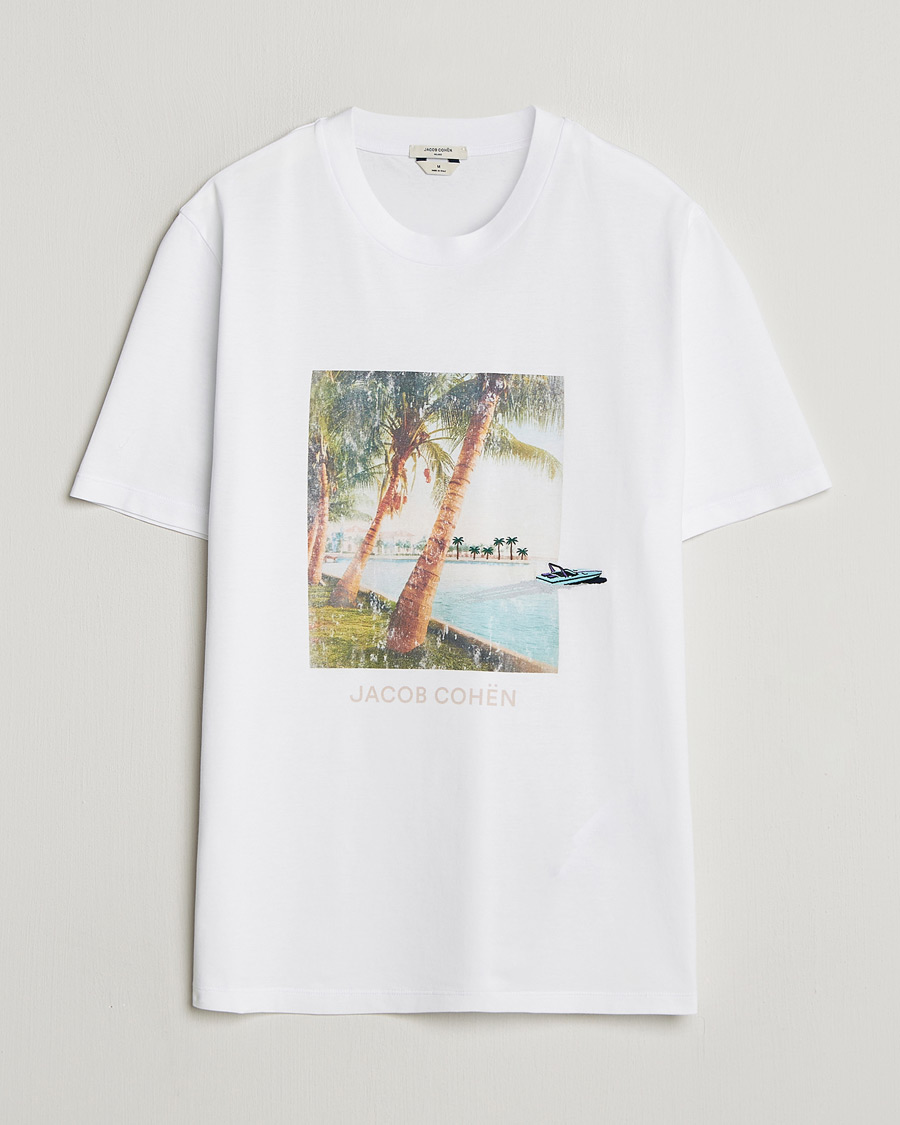 Uomini | T-shirt | Jacob Cohën | Cotton Logo T-Shirt White