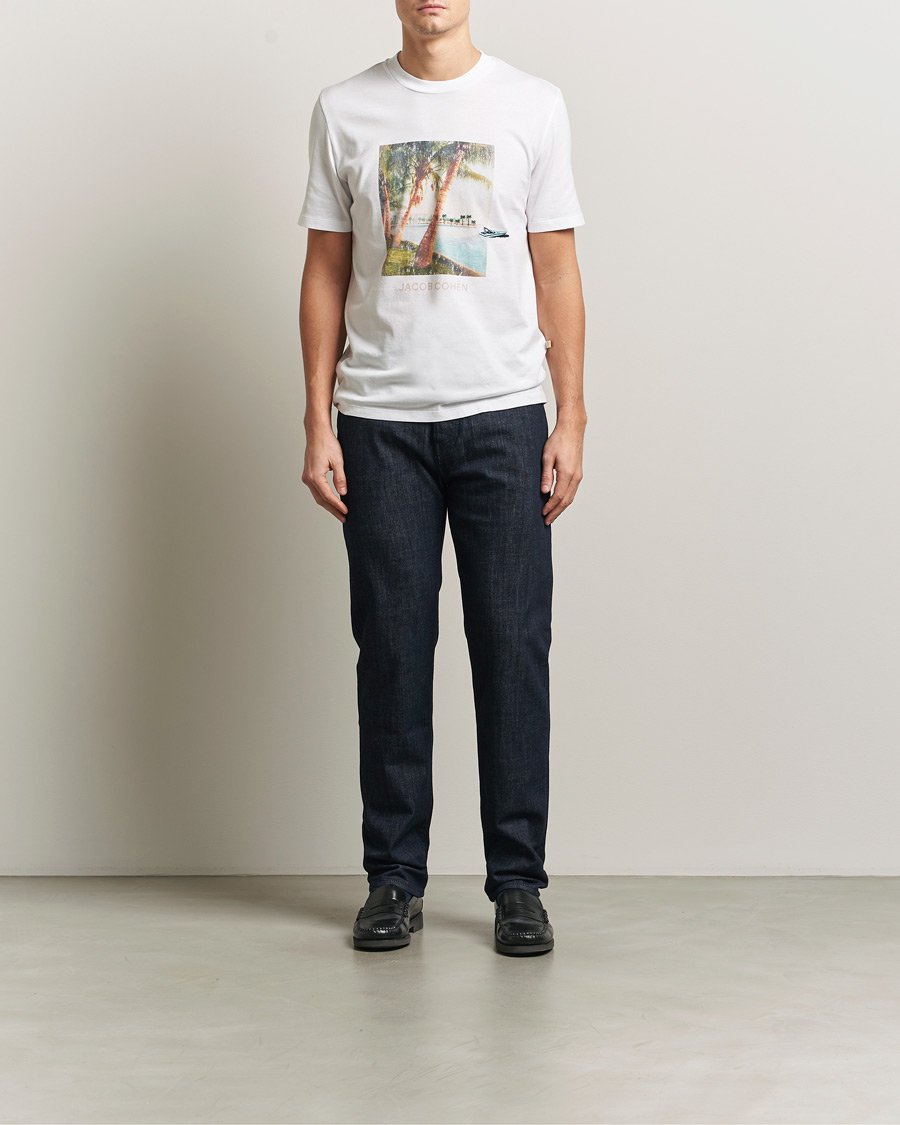 Uomini | T-shirt | Jacob Cohën | Cotton Logo T-Shirt White