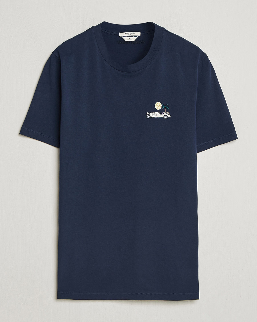 Uomini | T-shirt | Jacob Cohën | Cotton Logo T-Shirt Navy