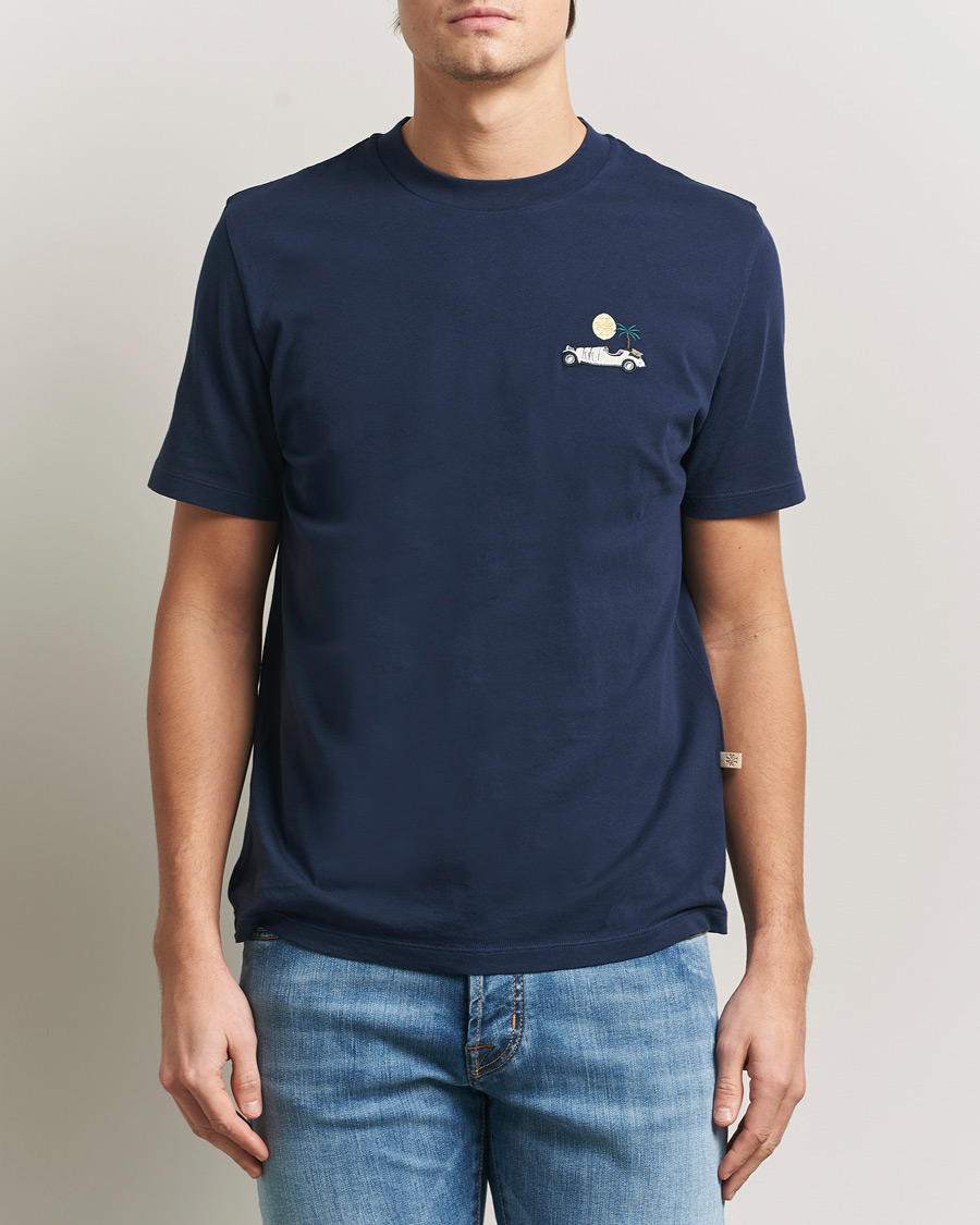 Uomini | T-shirt | Jacob Cohën | Cotton Logo T-Shirt Navy
