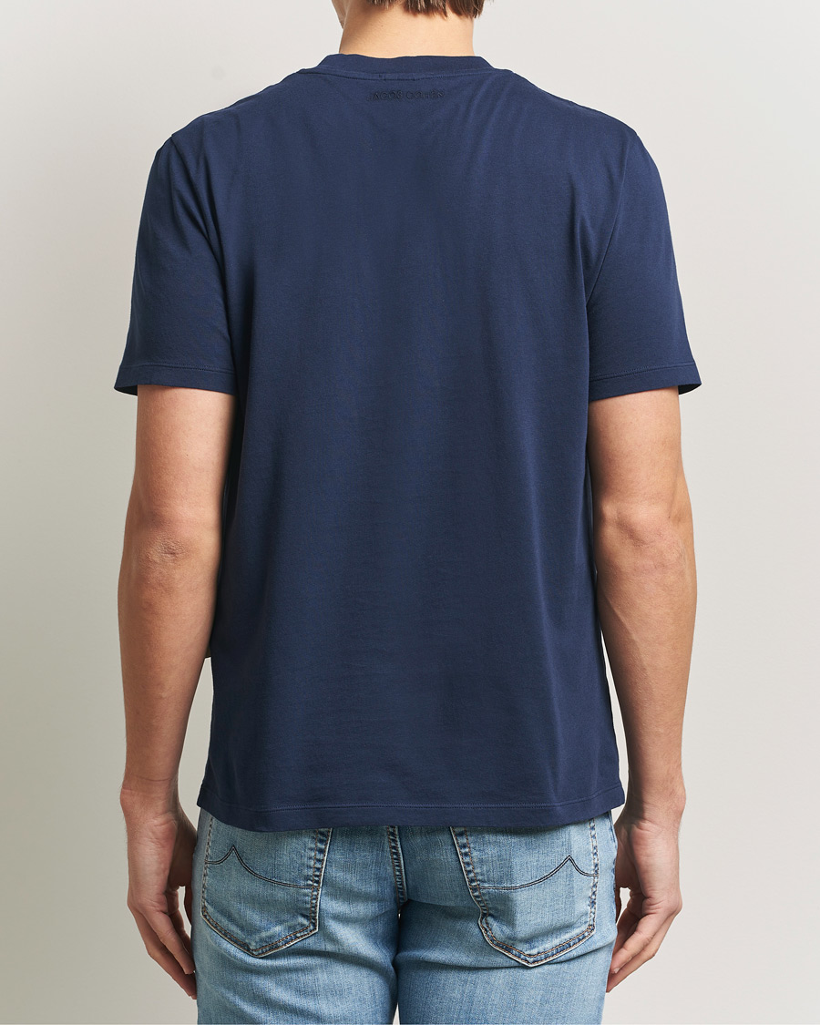 Uomini | T-shirt | Jacob Cohën | Cotton Logo T-Shirt Navy